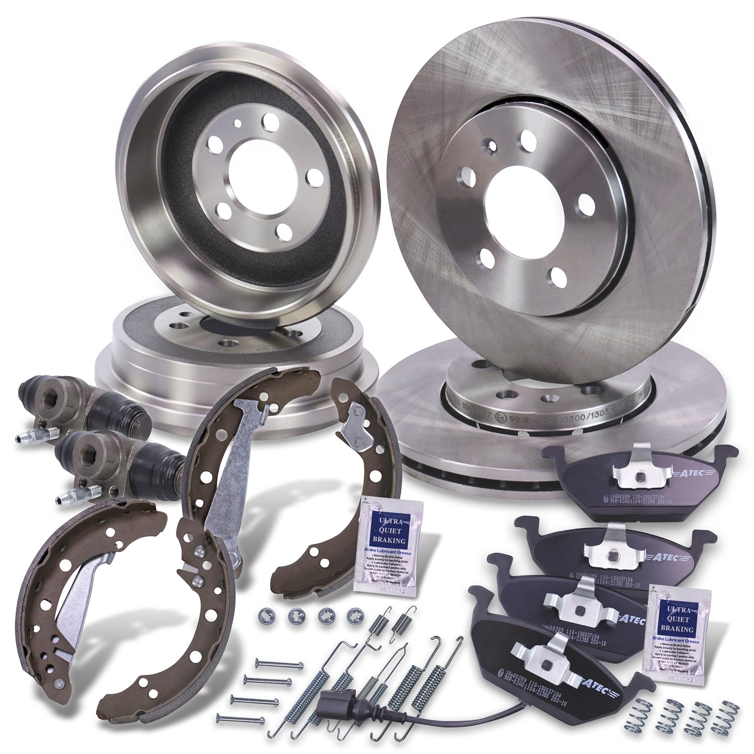 Bestprice Komplettset Bremsscheiben+Bremsbacken Vorne+Hinten [Hersteller-Nr. 10605124] für Skoda