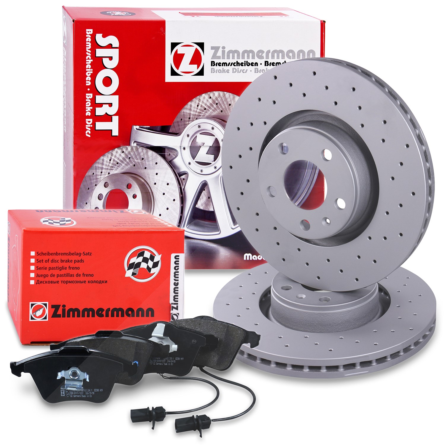 Zimmermann SPORT-Scheiben + Beläge mit VWK Vorne [Hersteller-Nr. 10697574] für Audi