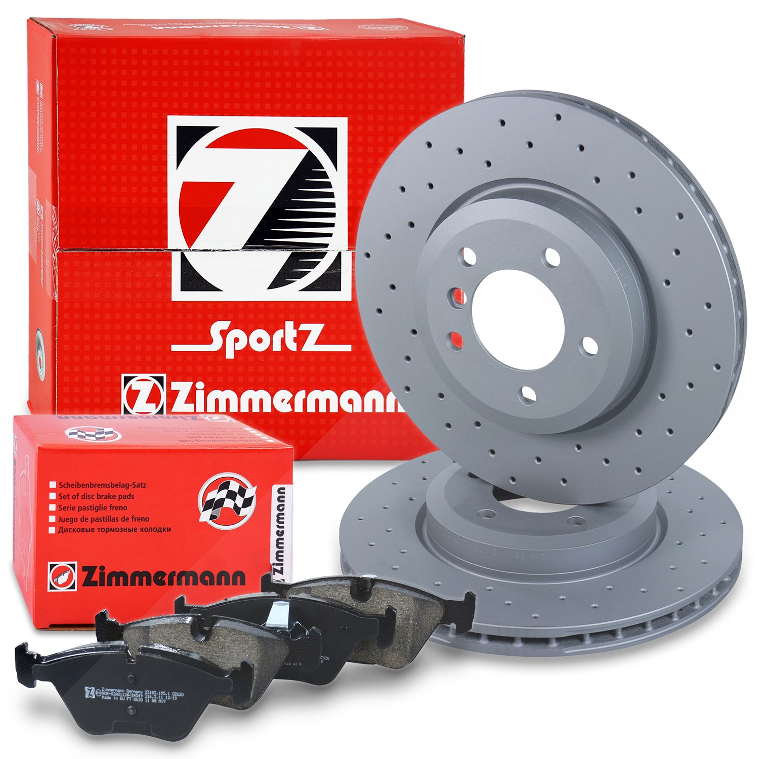 Zimmermann SPORT-Scheiben + Beläge Vorne Belüftet [Hersteller-Nr. 10697319] für BMW