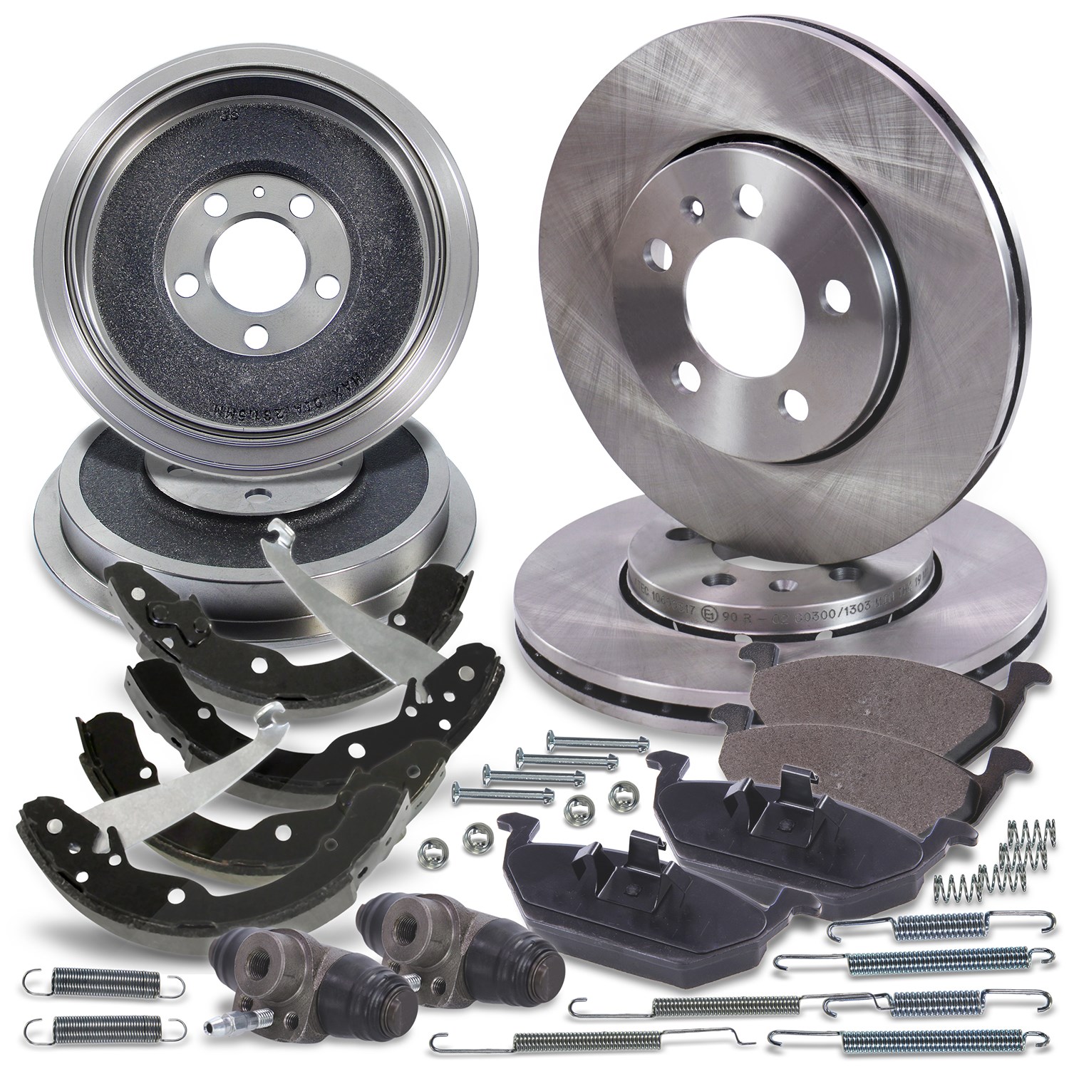 Bestprice Komplettset Bremsscheiben+Bremsbacken Vorne+Hinten [Hersteller-Nr. 10605310] für Skoda