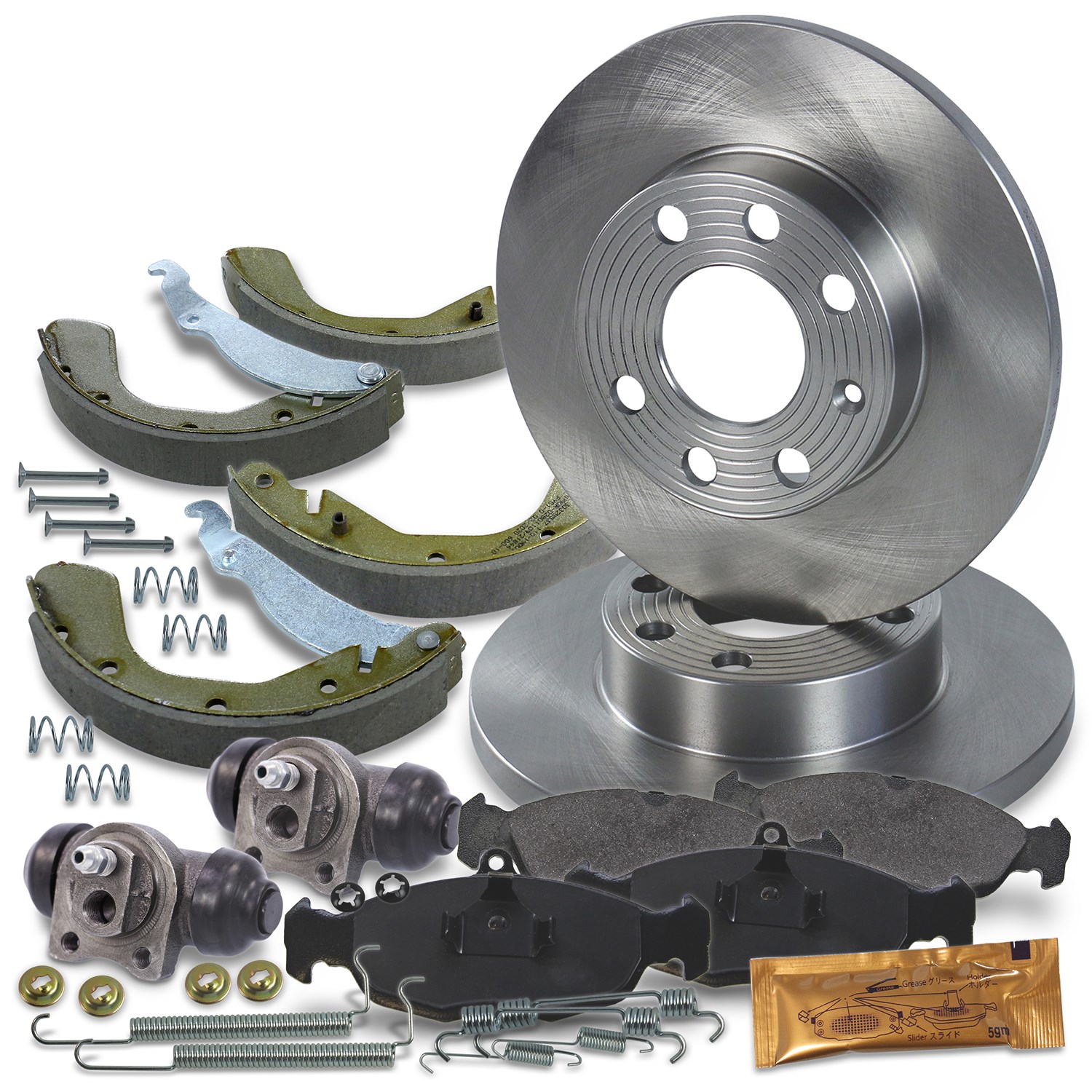 Bestprice Komplettset Bremsscheiben+Bremsbeläge Vorne+Hinten [Hersteller-Nr. 10604293] für Opel