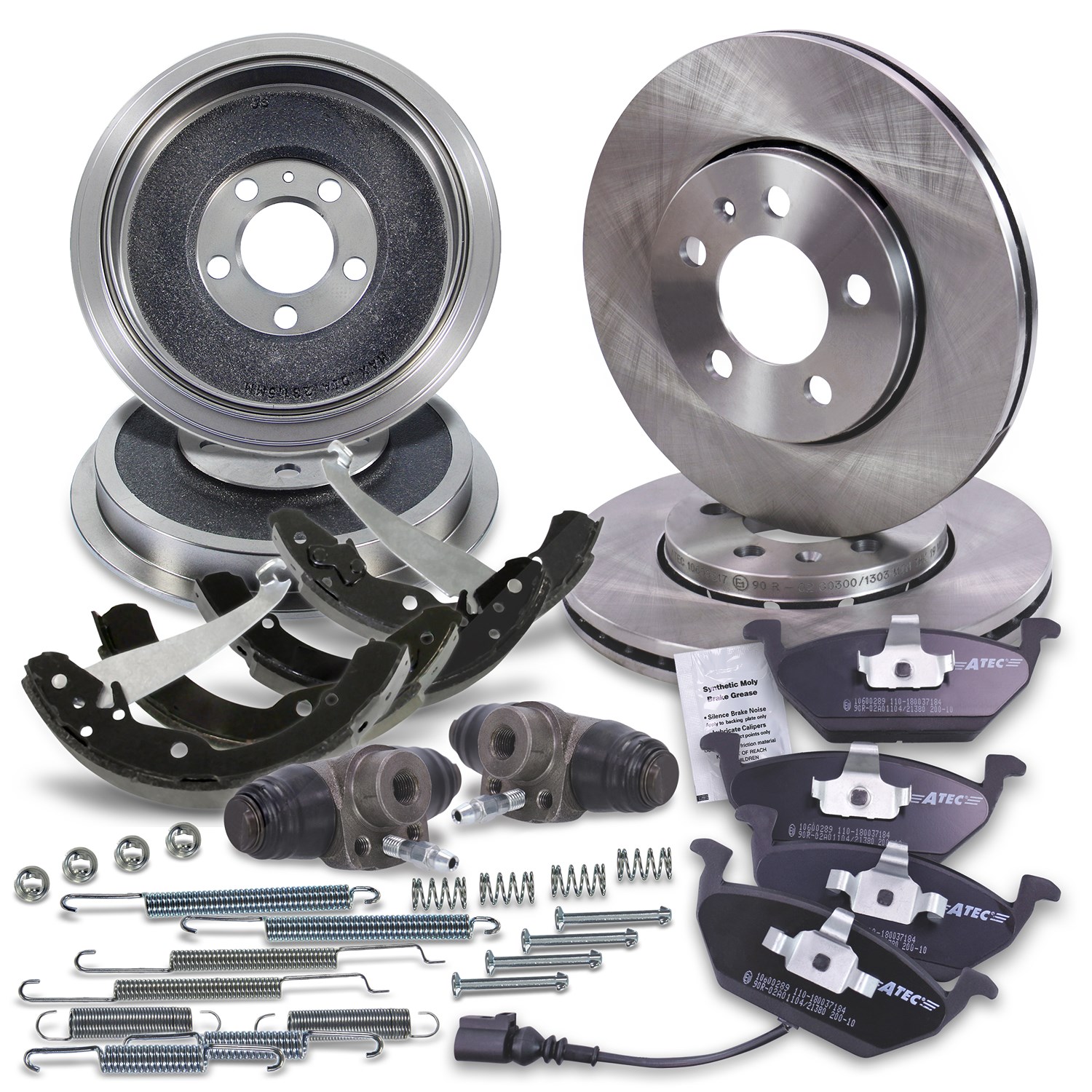 Bestprice Komplettset Bremsscheiben+Bremsbacken Vorne+Hinten [Hersteller-Nr. 10605284] für Skoda