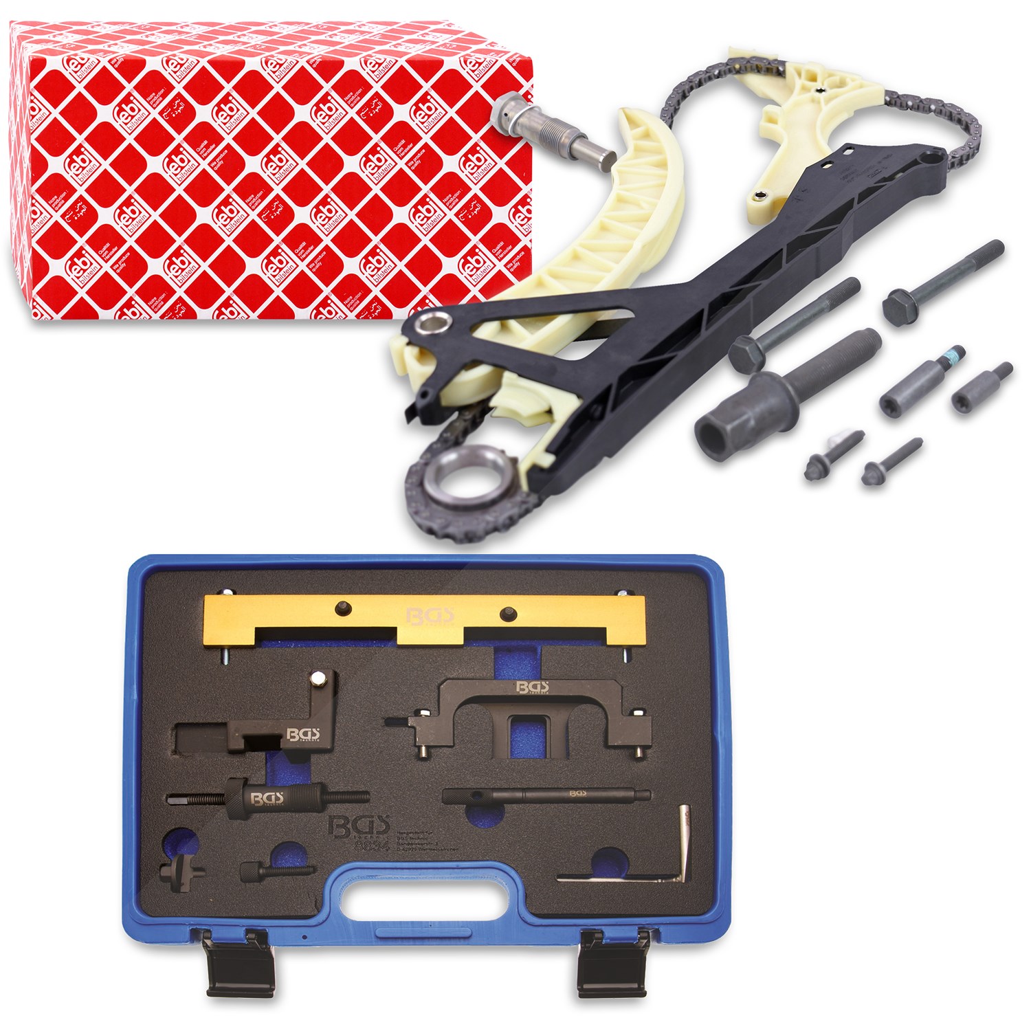 Febi Bilstein Steuerkettensatz + Einstellwerkzeug-Satz [Hersteller-Nr. 40198171] für BMW