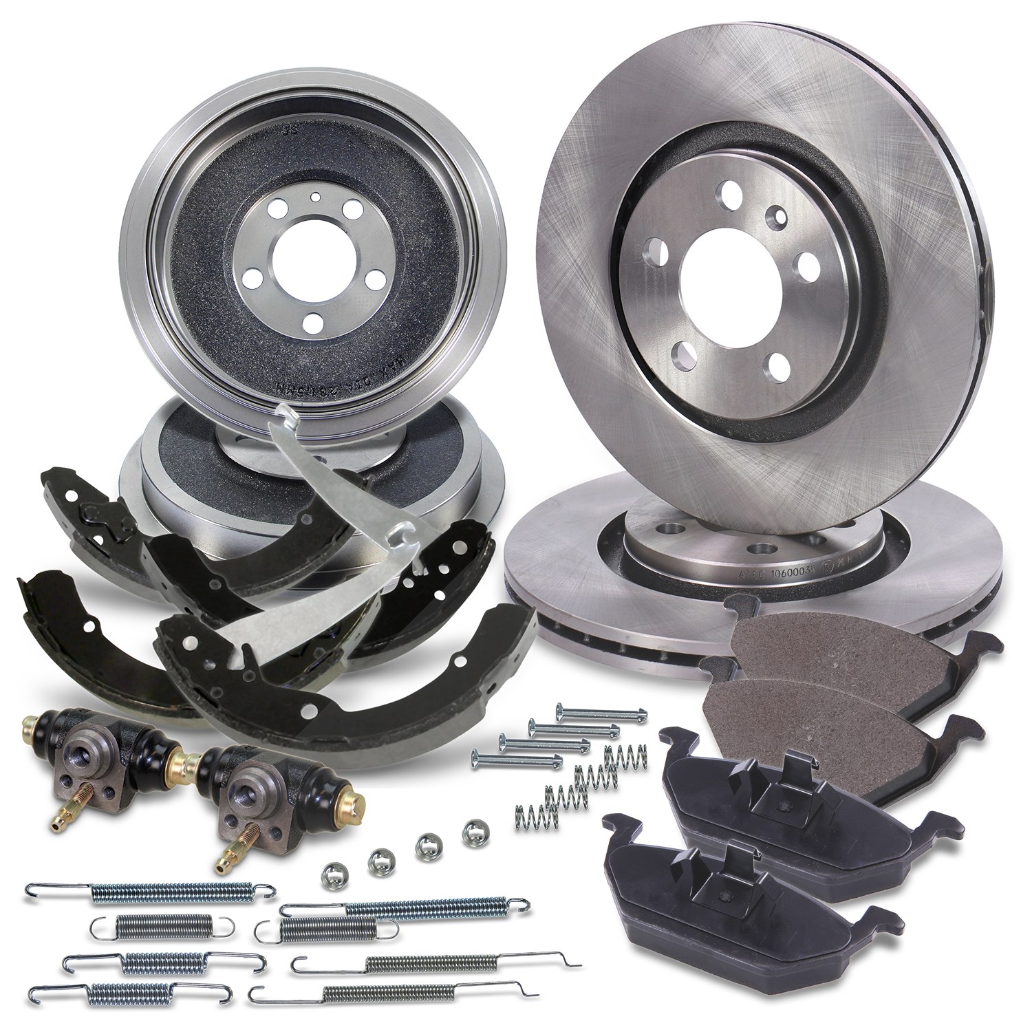 Bestprice Komplettset Bremsscheiben+Bremsbacken Vorne+Hinten [Hersteller-Nr. 10605313] für Skoda