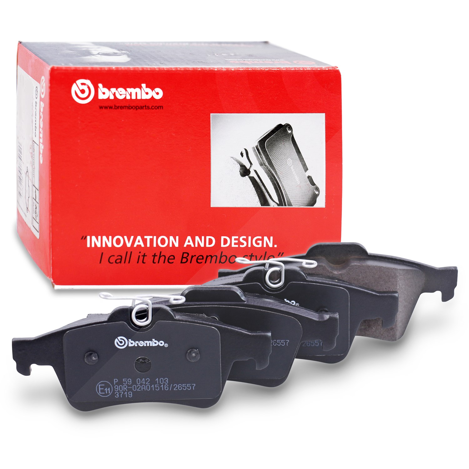 Brembo Bremsbelagsatz hinten [Hersteller-Nr. P59042] für Daimler, Volvo, Chevrolet, Opel, Mazda, Citroën, Renault, Saab, Saturn, Cadillac, Mercedes-Be