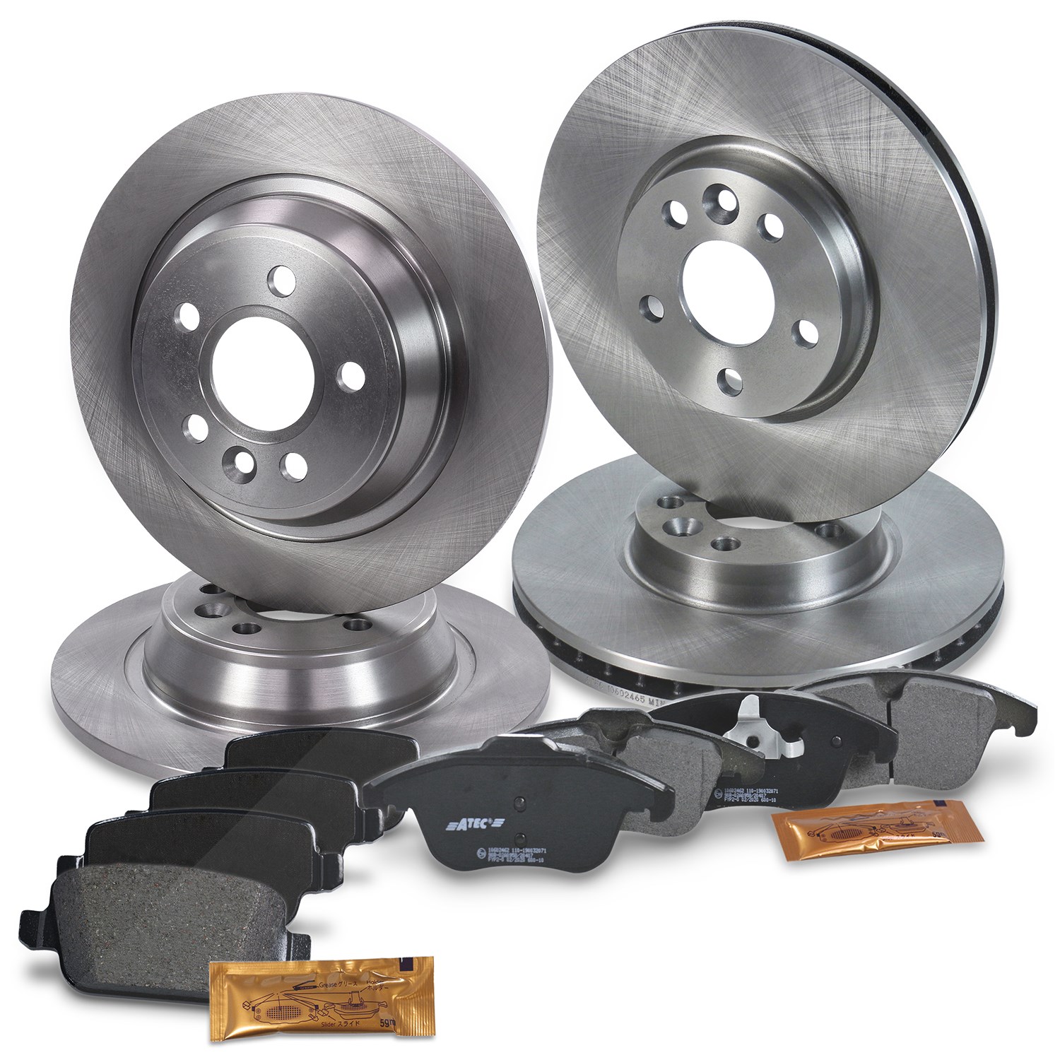 Bestprice Bremsscheiben + Bremsbeläge Vorne + Hinten [Hersteller-Nr. 10605270] für Ford