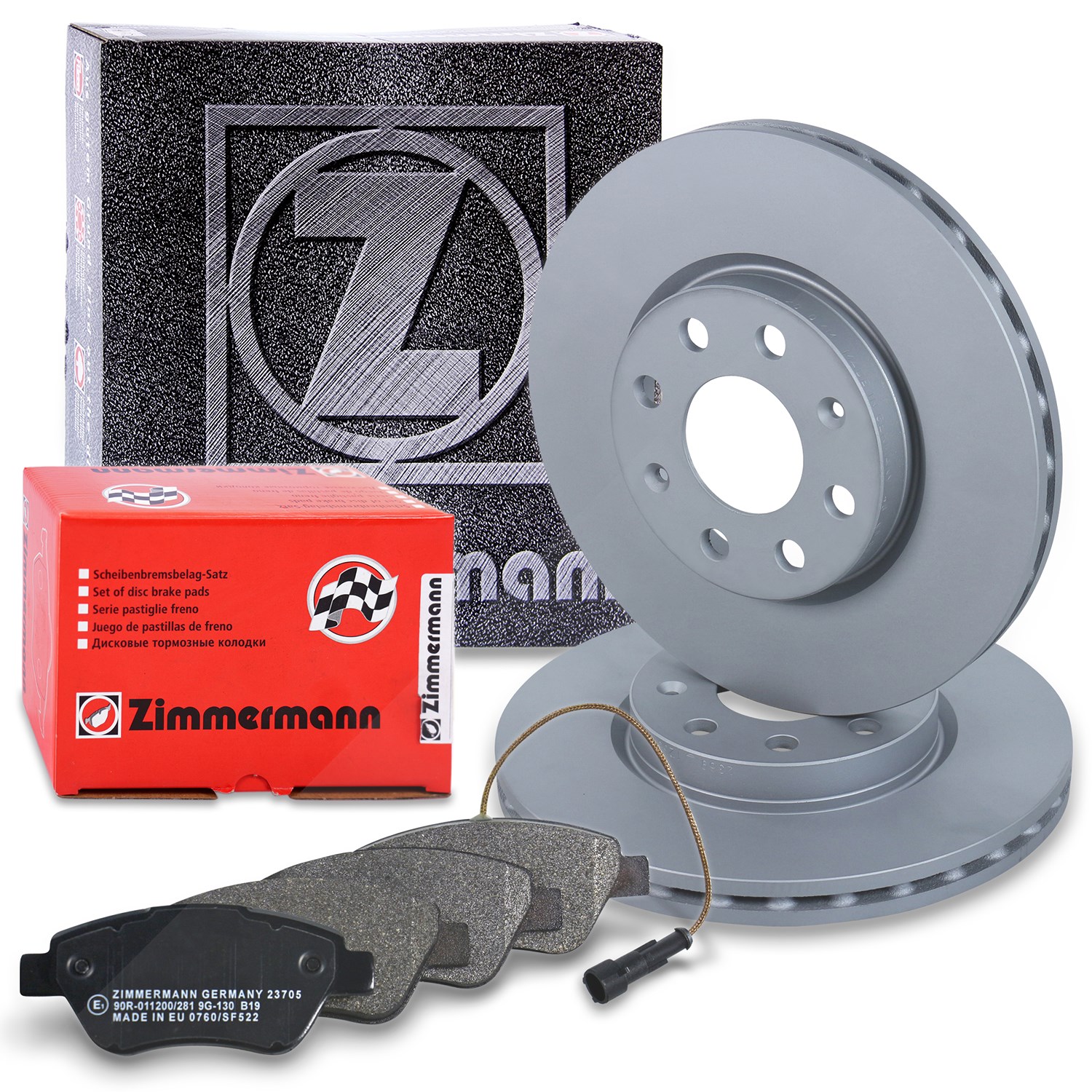 Zimmermann Bremsscheiben + Bremsbeläge Vorderachse [Hersteller-Nr. 10697686] für Fiat