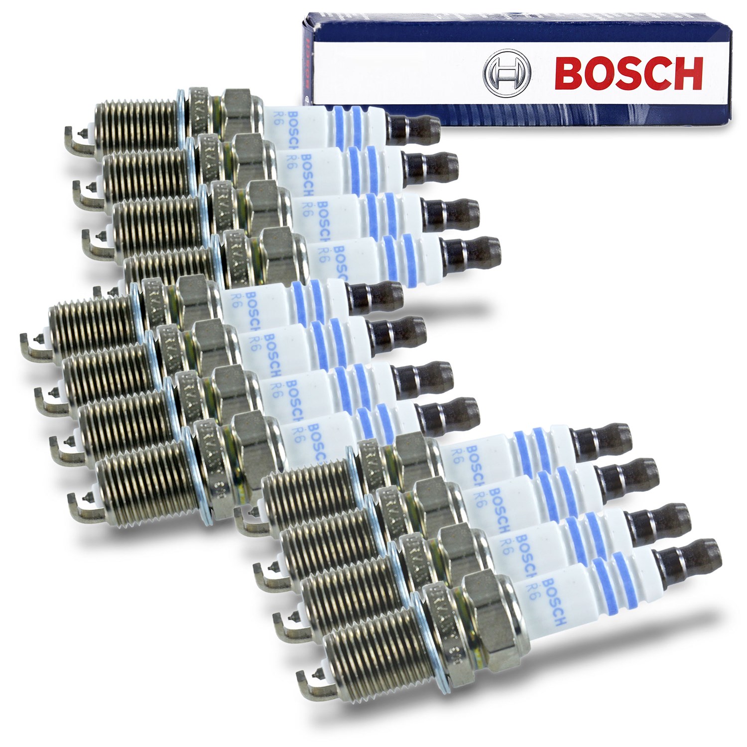 Bosch 12x Zündkerze Doppelplatin FR7KPP33U+ [Hersteller-Nr. 0242236544] für Mercedes-Benz