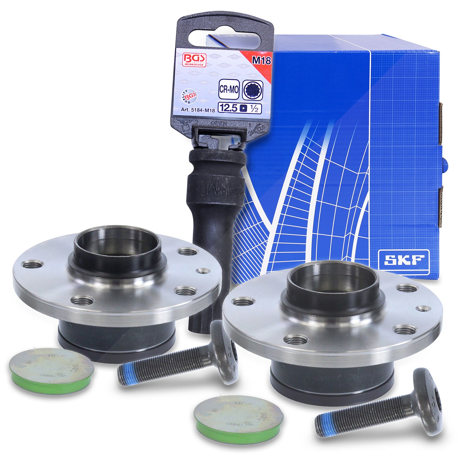 Skf 2x Radlagersatz inkl. Radnabe Hinterachse [Hersteller-Nr. 40279063] für VW, Seat, Skoda, Audi