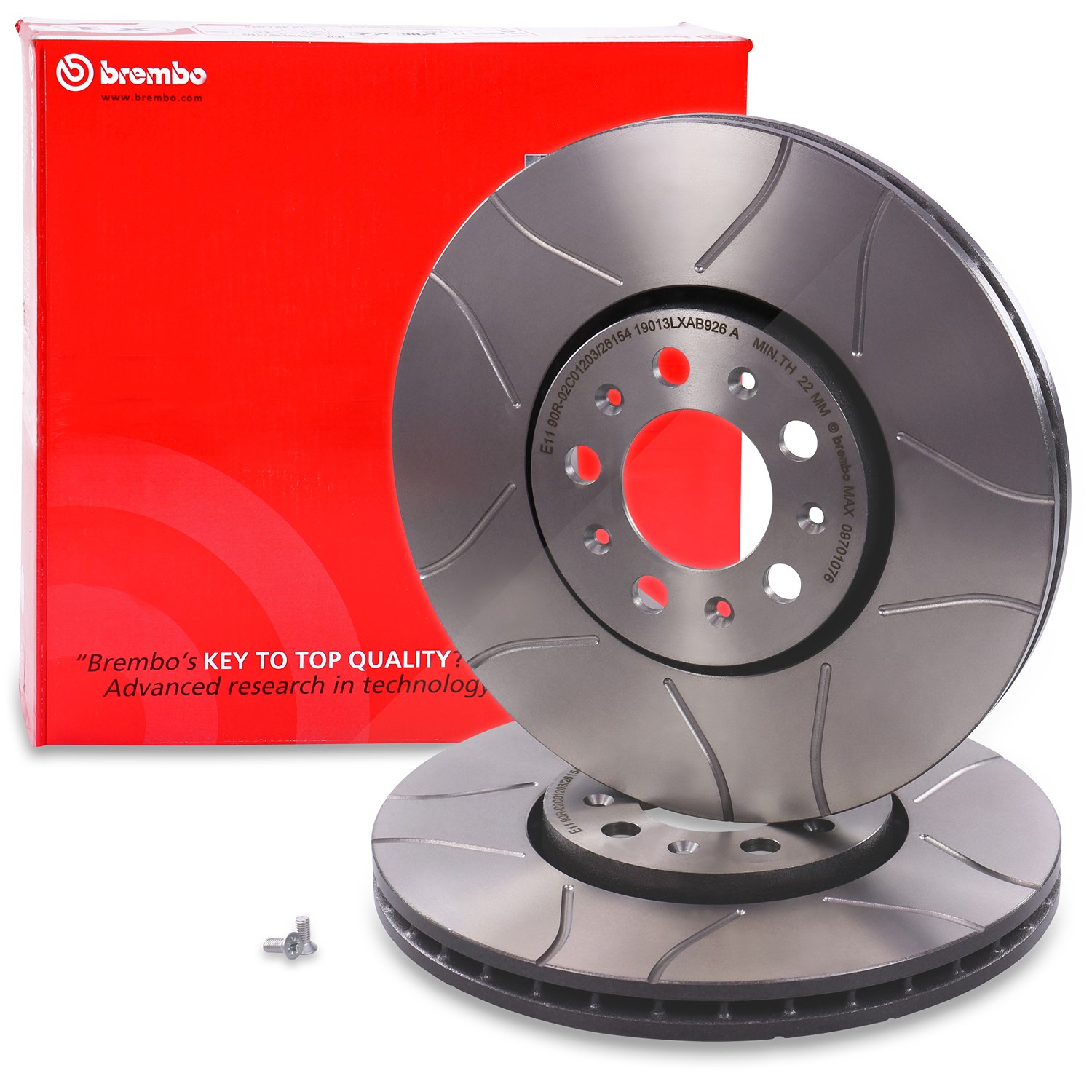 Brembo Bremsscheibe Sport Max Vorne Belüftet [Hersteller-Nr. 09.7010.76] für Audi, VW, Seat, Skoda