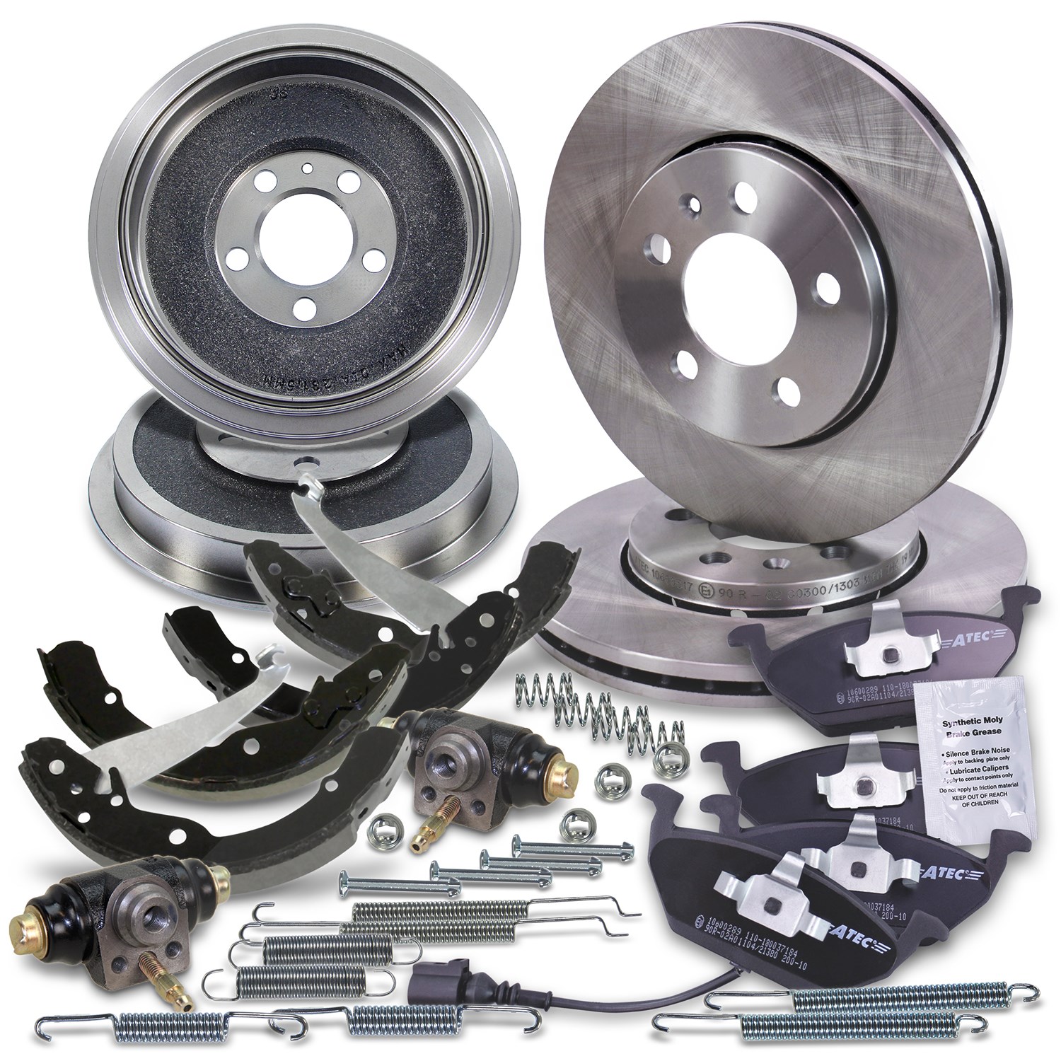 Bestprice Komplettset Bremsscheiben+Bremsbacken Vorne+Hinten [Hersteller-Nr. 10605282] für Skoda
