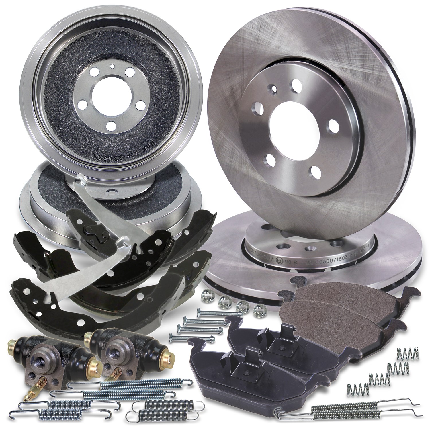 Bestprice Komplettset Bremsscheiben+Bremsbacken Vorne+Hinten [Hersteller-Nr. 10605311] für Skoda