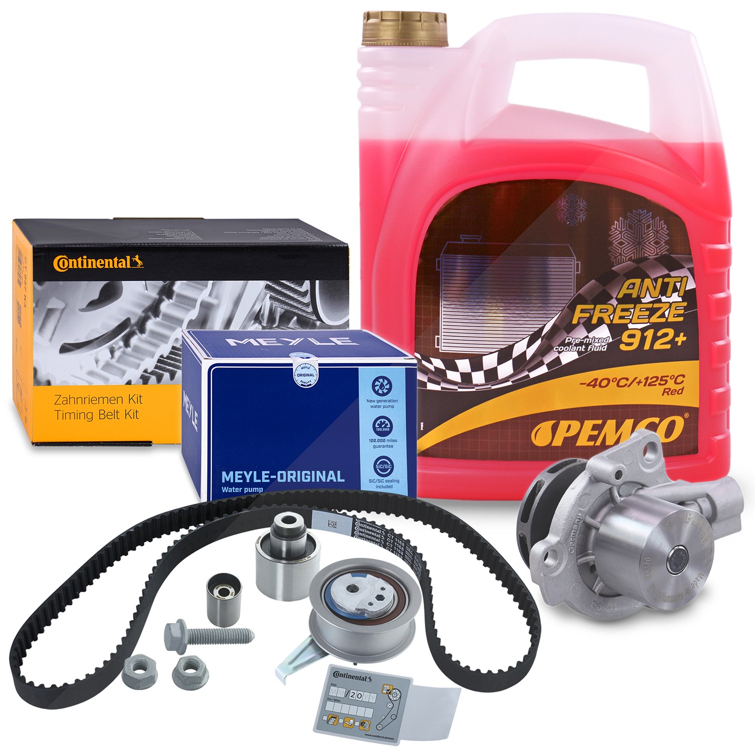 Continental Ctam Zahnriemensatz + Wasserpumpe + 5l Kühlerfrostschutz [Hersteller-Nr. 40278901] für Skoda, Man, Seat, VW, Audi