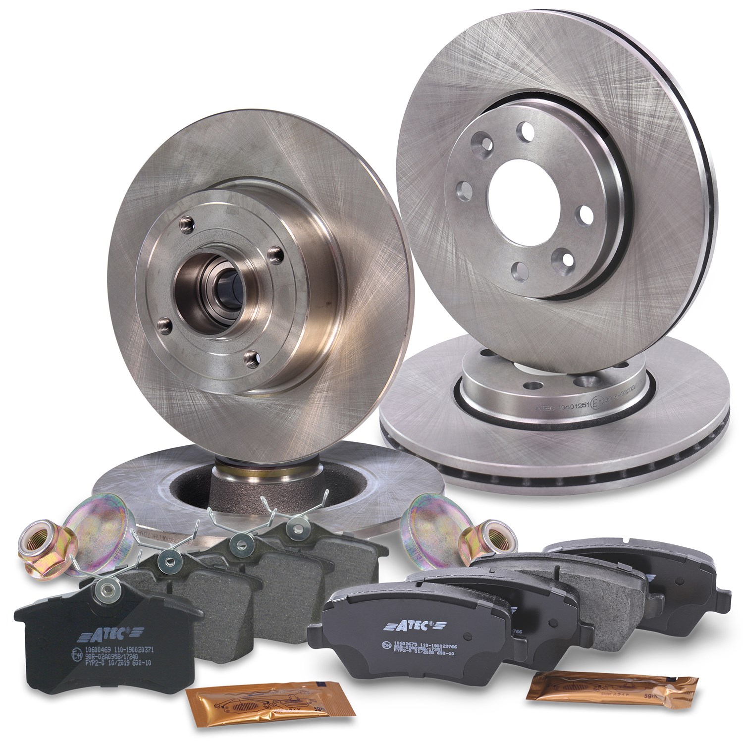 Bestprice Bremsscheiben + Bremsbeläge Vorne + Hinten [Hersteller-Nr. 10603448] für Renault
