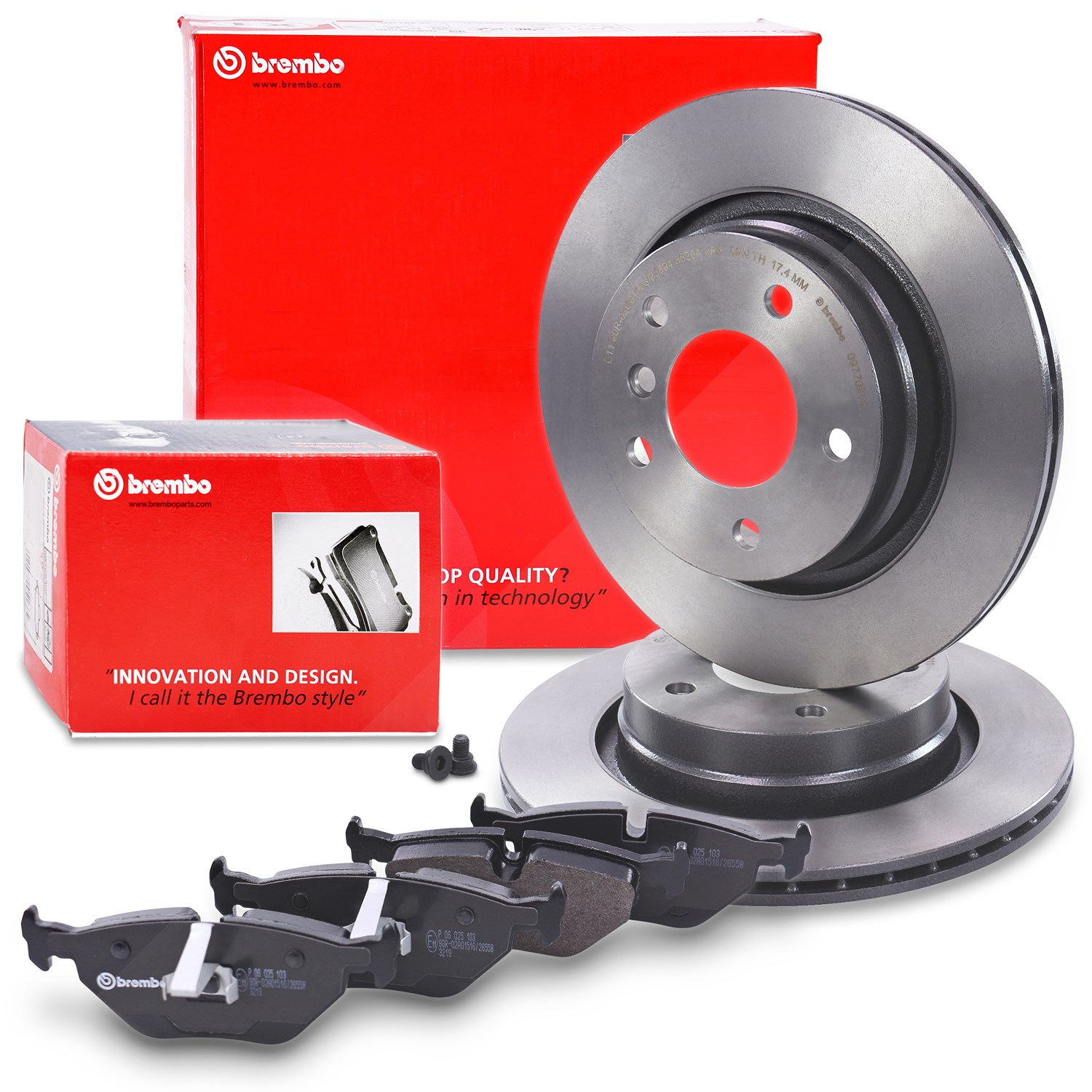 Brembo Bremsscheiben Coated+Bremsbeläge Hinten [Hersteller-Nr. 10698062] für BMW