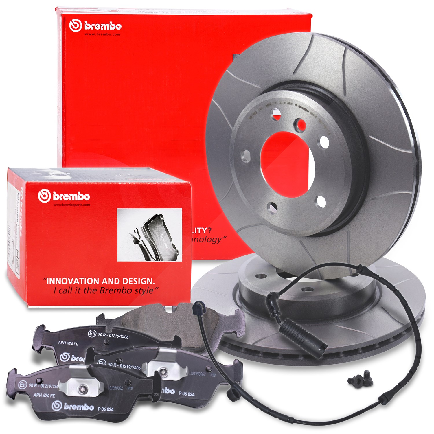 Brembo Bremsscheiben + Bremsbeläge + VWK Vorderachse [Hersteller-Nr. 40279084] für BMW