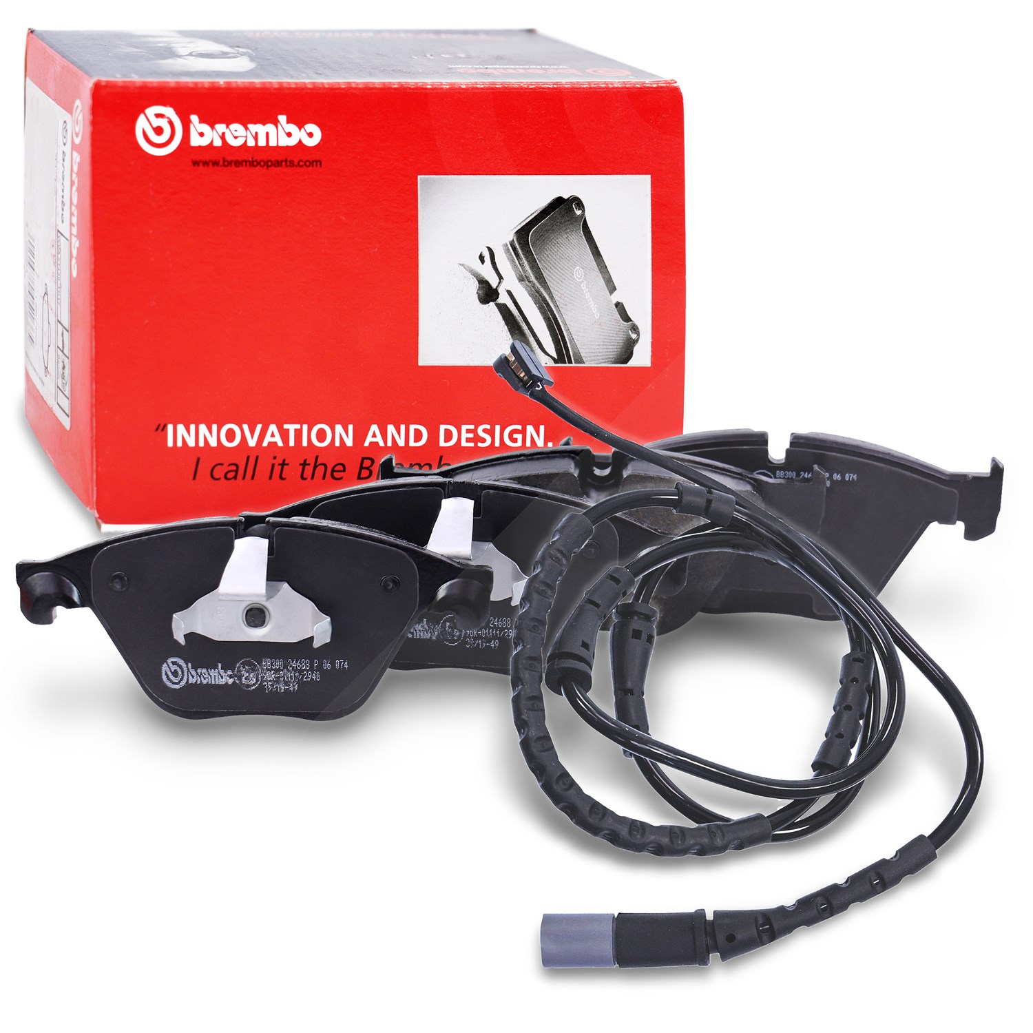 Brembo Bremsbeläge + Warnkontakt Vorderachse [Hersteller-Nr. 40279049] für BMW