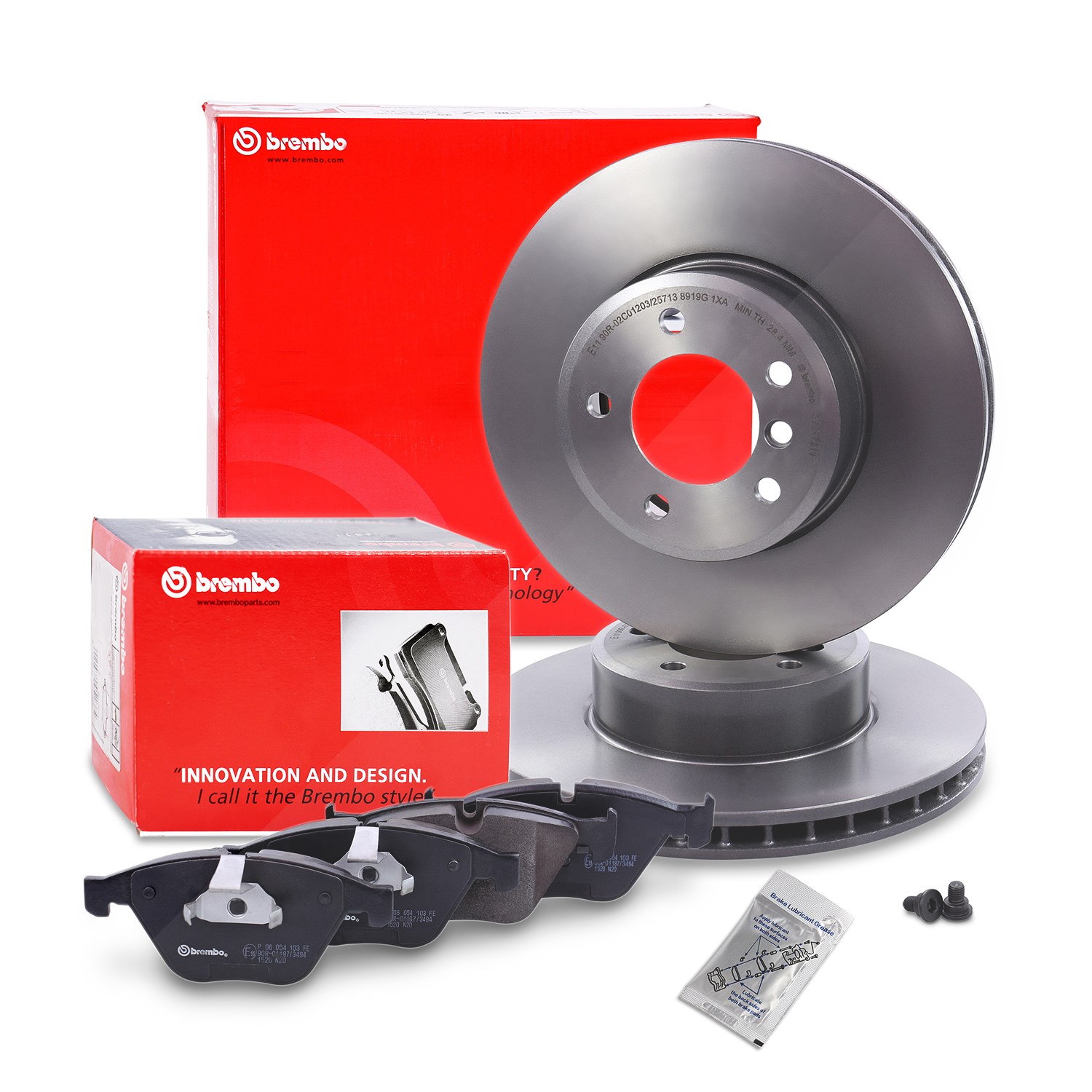 Brembo Bremsscheiben + Bremsbeläge Vorderachse [Hersteller-Nr. 40279164] für BMW