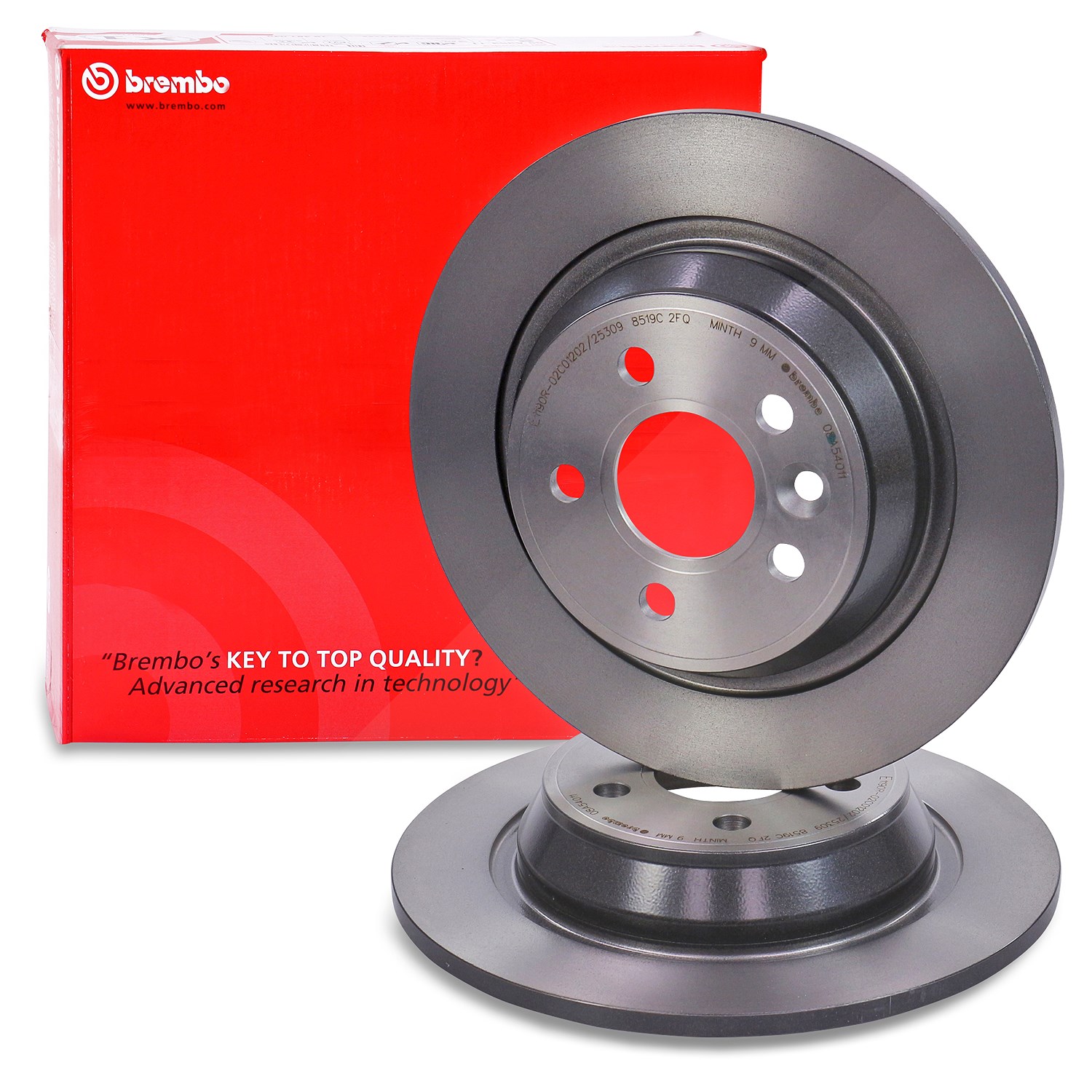Brembo Bremsscheibe voll hinten [Hersteller-Nr. 08.A540.11] für Land Rover, Ford