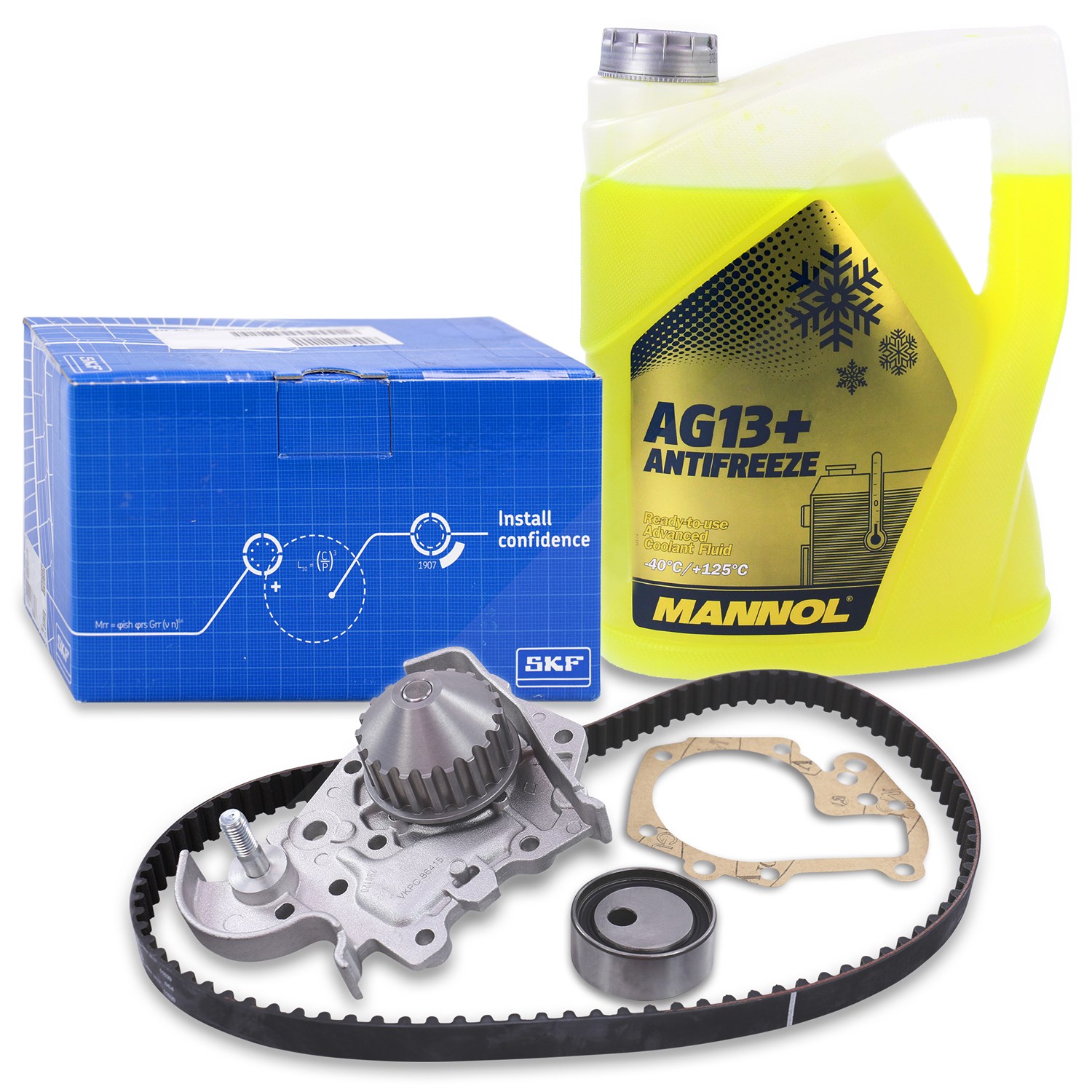 Skf Zahnriemensatz + 5L Kühlerfrostschutz [Hersteller-Nr. 40279081] für Renault, Dacia