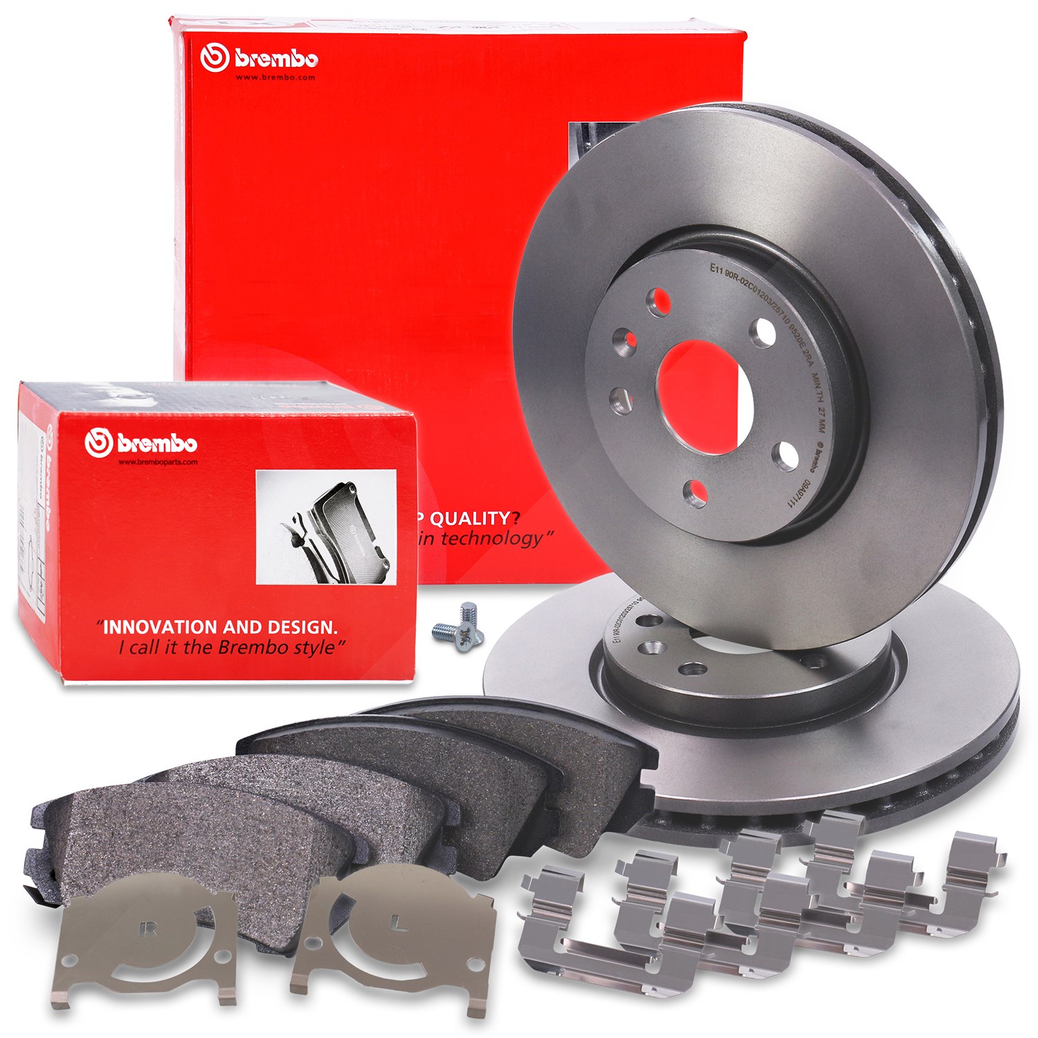 Brembo Bremsscheiben + Bremsbeläge Vorderachse [Hersteller-Nr. 40279109] für Saab, Vauxhall, Chevrolet, Opel