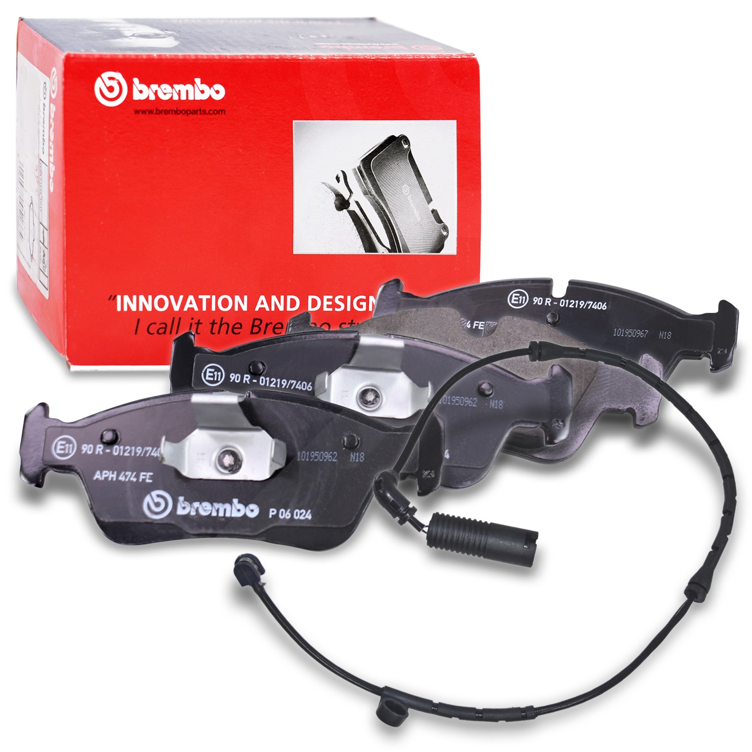 Brembo Bremsbeläge + Verschleißwarnkontakt Vorderachse [Hersteller-Nr. 40279259] für BMW