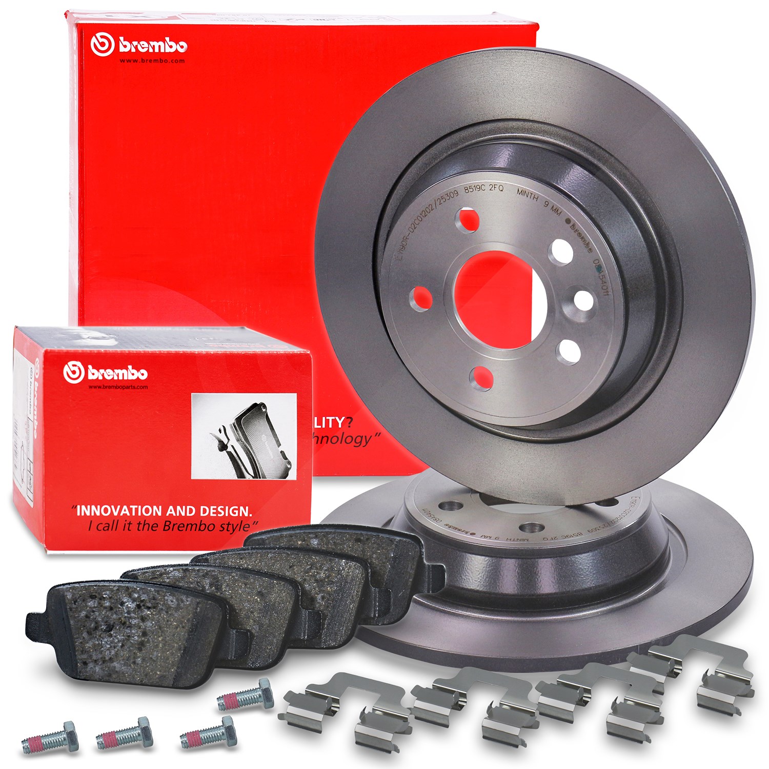 Brembo Bremsscheiben + Bremsbeläge Hinterachse [Hersteller-Nr. 40279168] für Ford