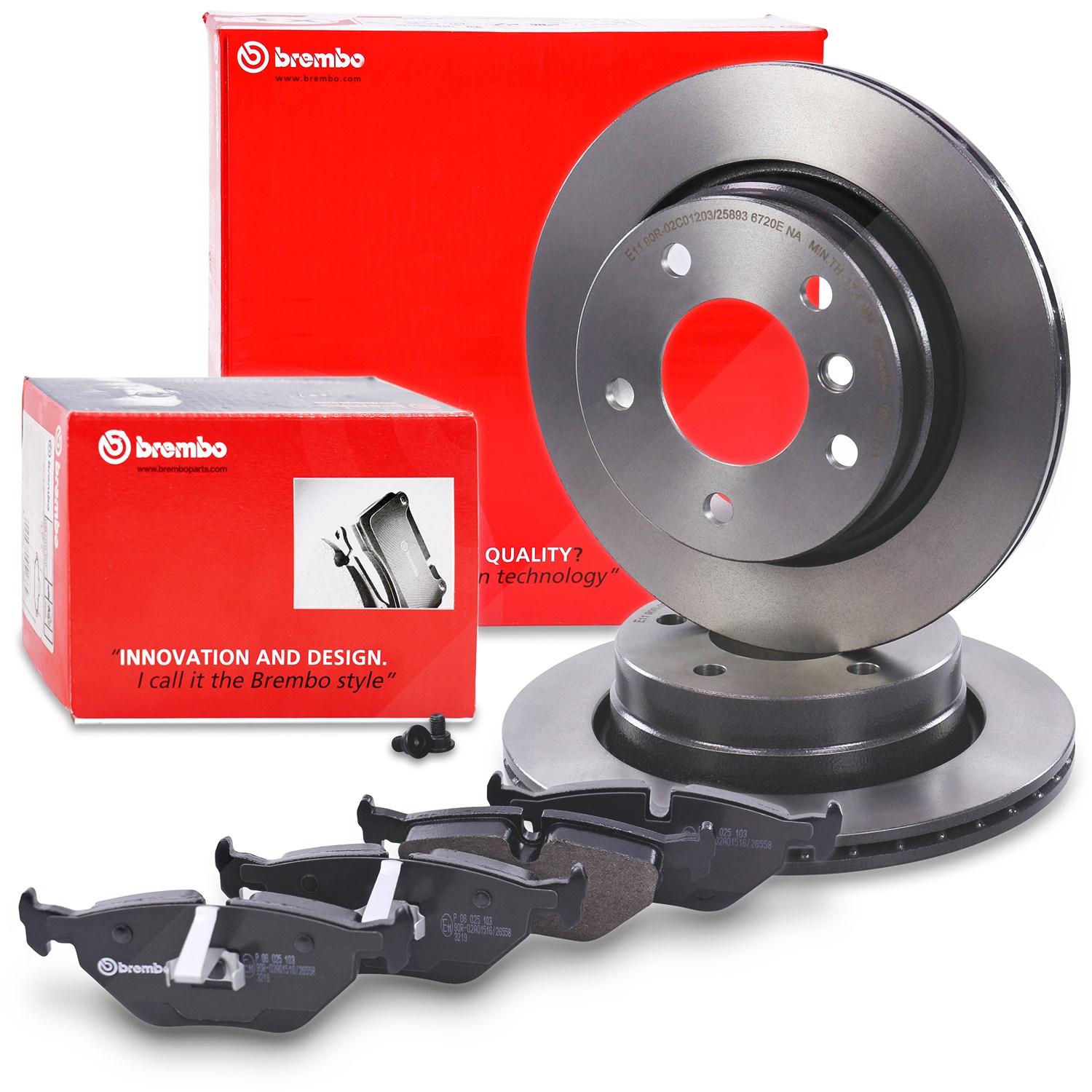 Brembo Bremsscheiben + Bremsbeläge Hinterachse [Hersteller-Nr. 40279303] für BMW