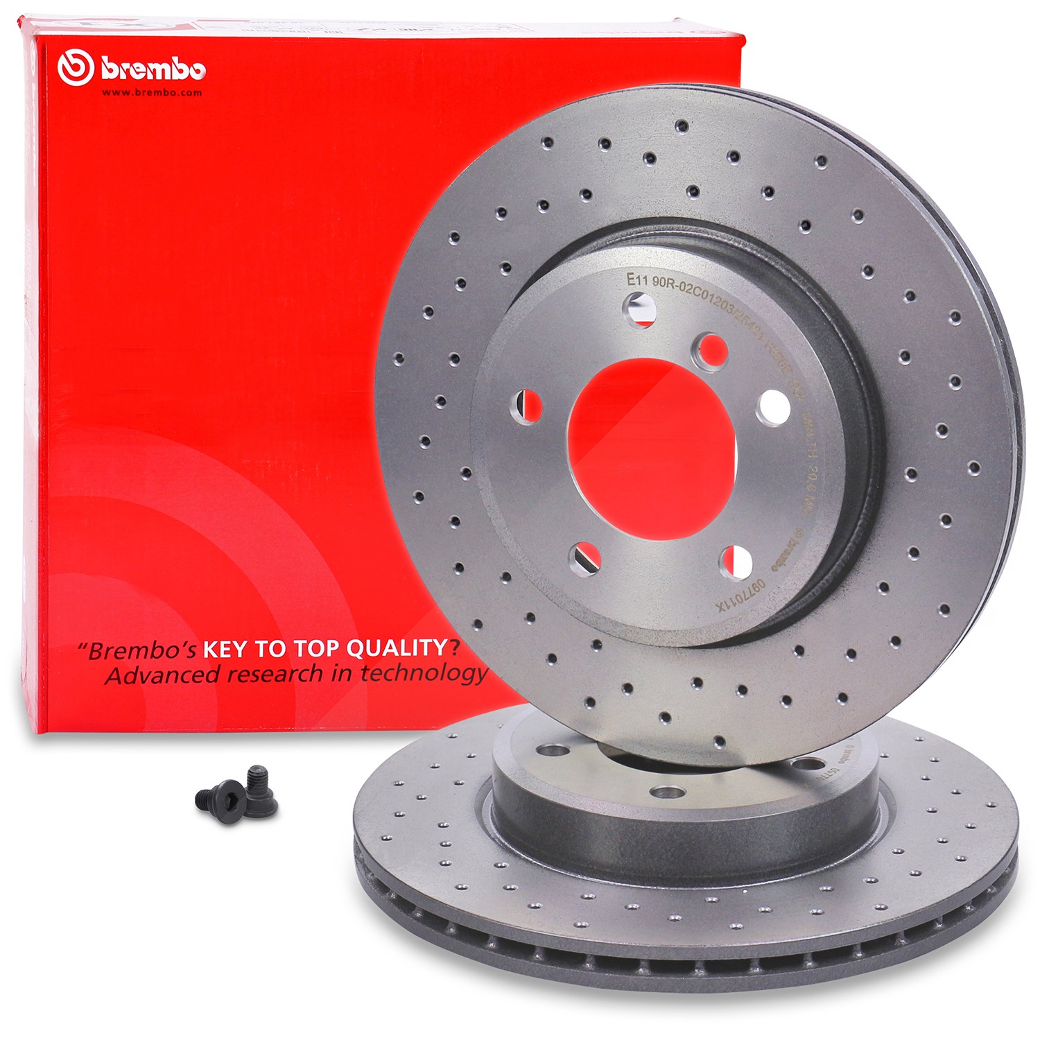 Brembo Bremsscheibe gelocht belüftet vorne [Hersteller-Nr. 09.7701.1X] für BMW