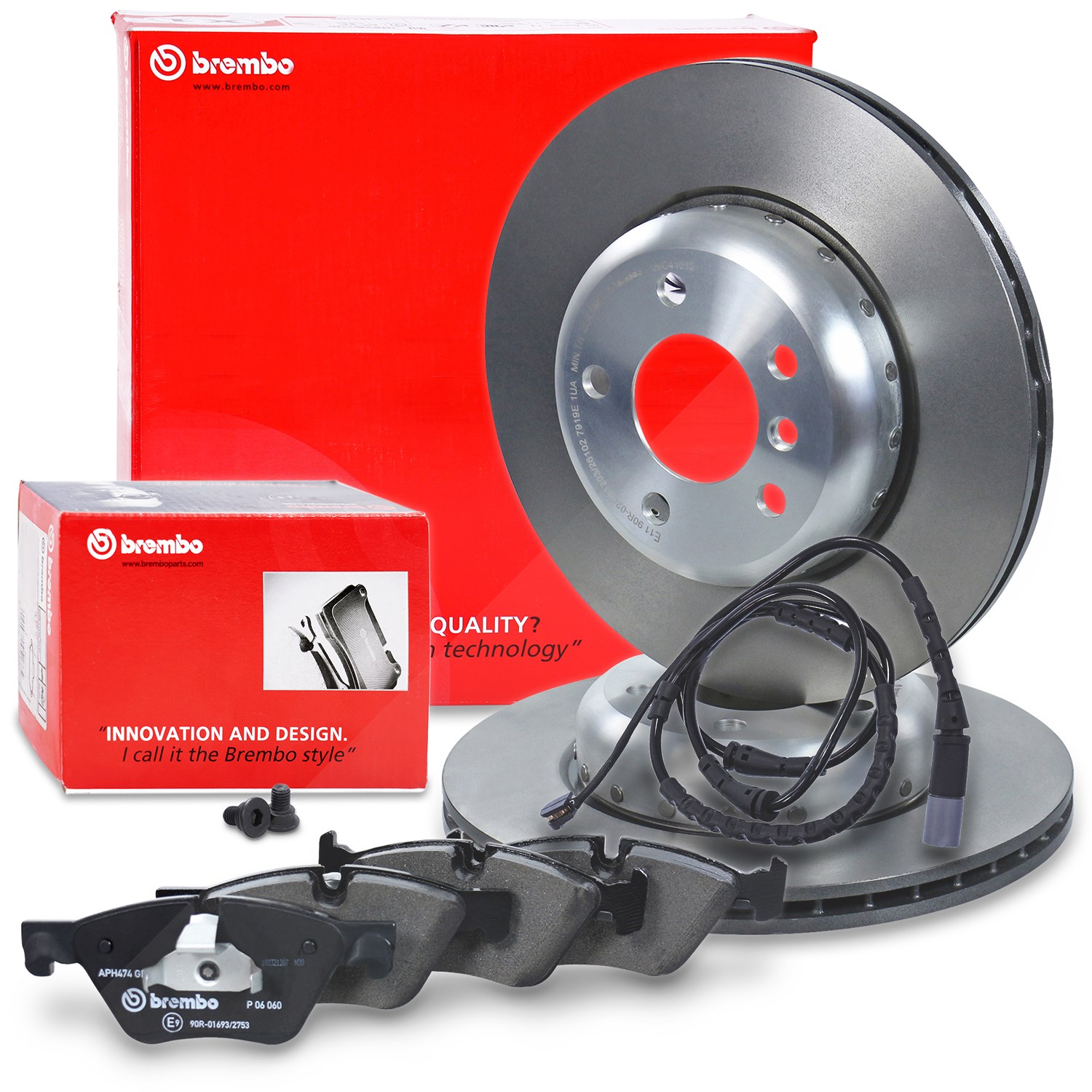 Brembo Bremsscheiben + Bremsbeläge + VWK Vorderachse [Hersteller-Nr. 40279230] für BMW