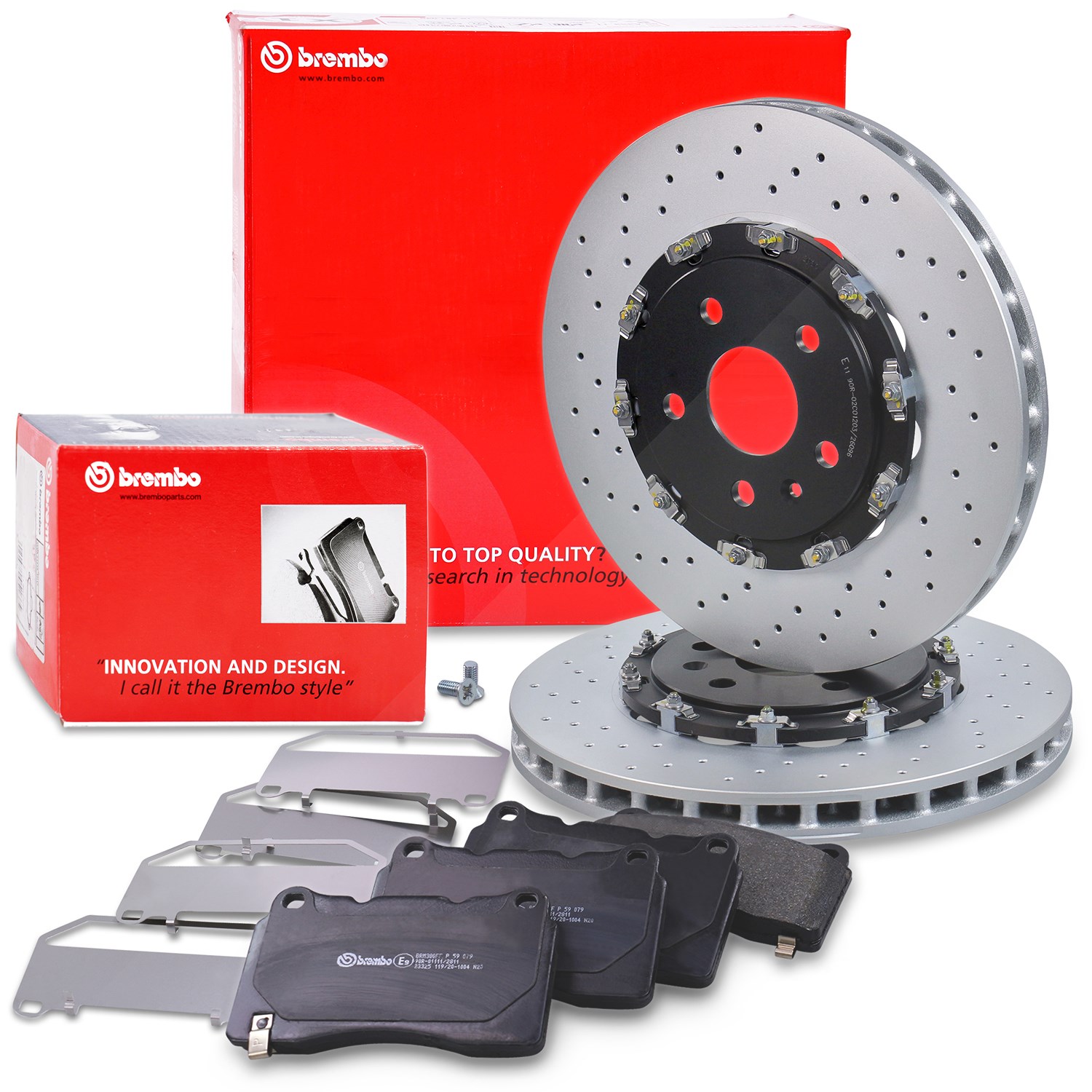 Brembo Bremsscheiben + Bremsbeläge Vorderachse [Hersteller-Nr. 40279254] für Opel, Vauxhall