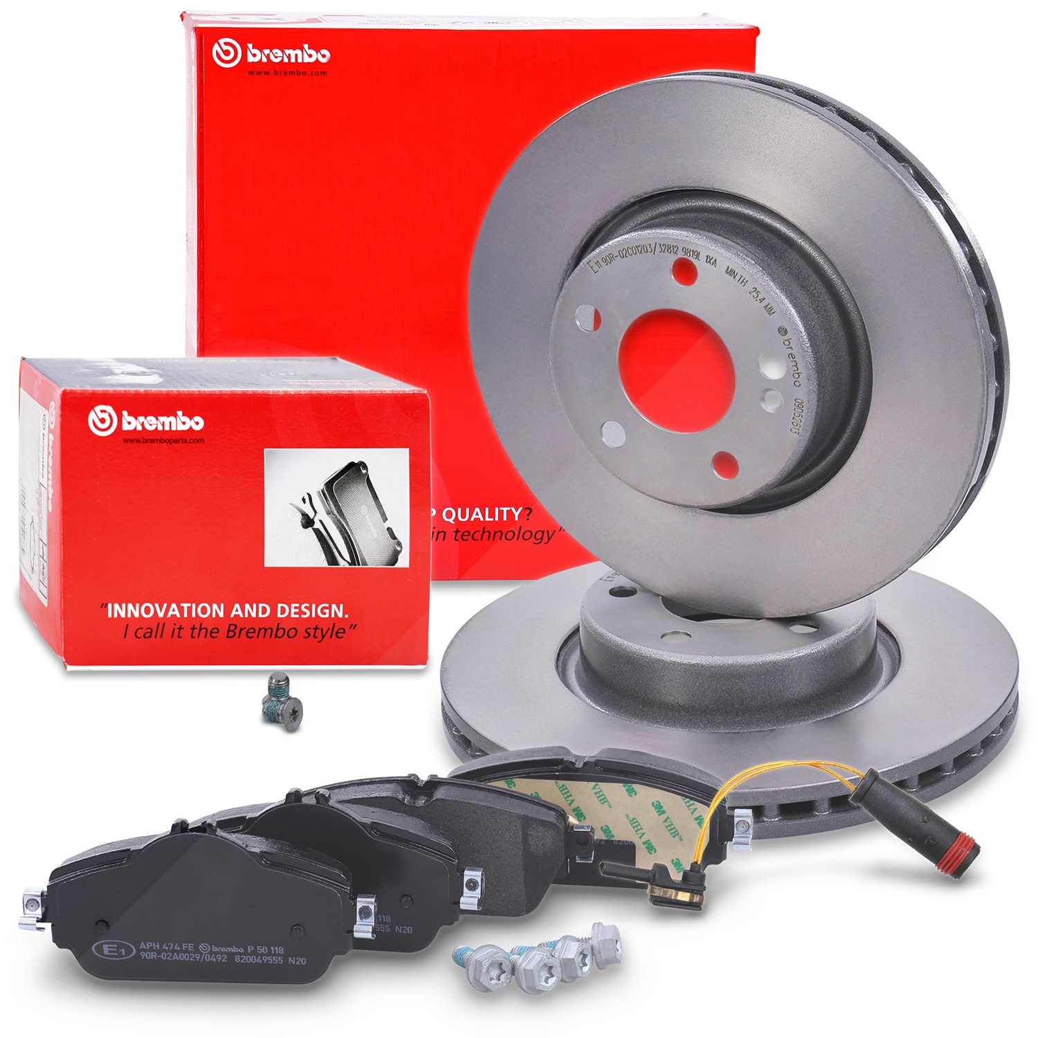 Brembo Bremsscheiben + Bremsbeläge + VWK Vorderachse [Hersteller-Nr. 40279197] für Mercedes-Benz