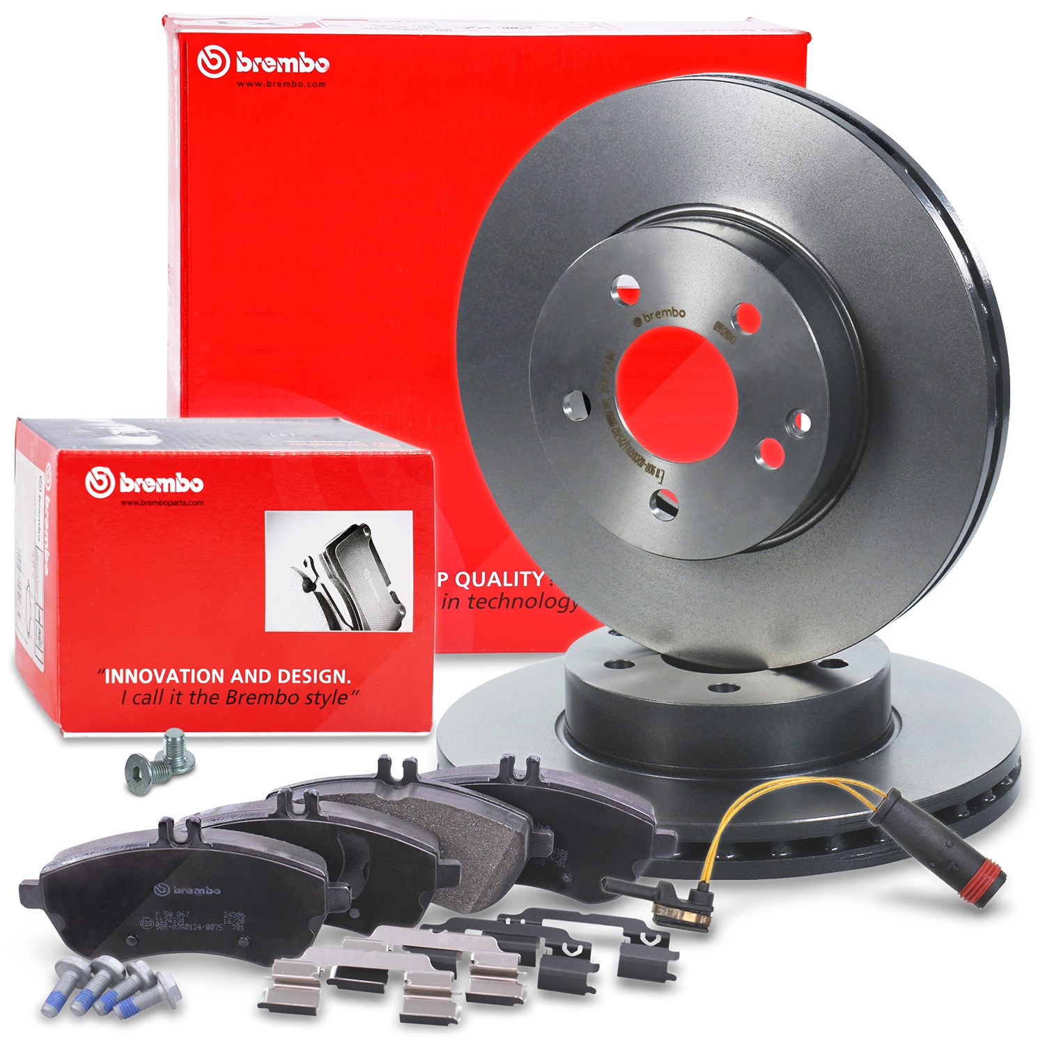 Brembo Bremsscheiben + Bremsbeläge + VWK [Hersteller-Nr. 40279205] für Mercedes-Benz