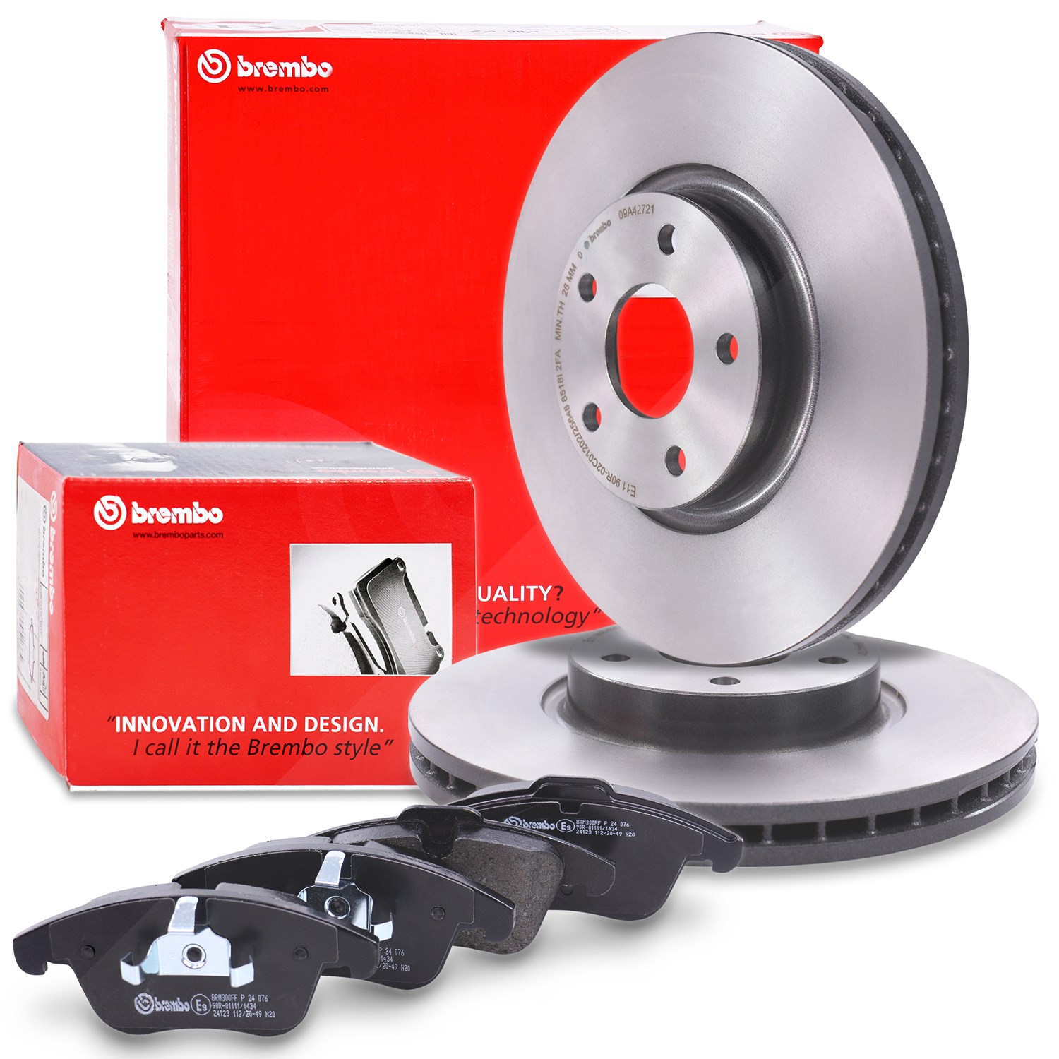 Brembo Bremsscheiben + Bremsbeläge Vorderachse [Hersteller-Nr. 40279347] für Ford