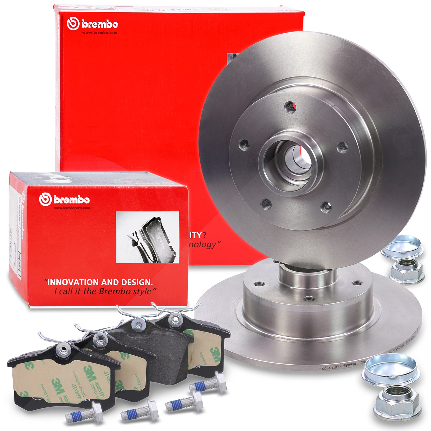 Brembo Bremsscheiben inkl. Radlager + Bremsbeläge Hinterachse [Hersteller-Nr. 40279167] für Renault