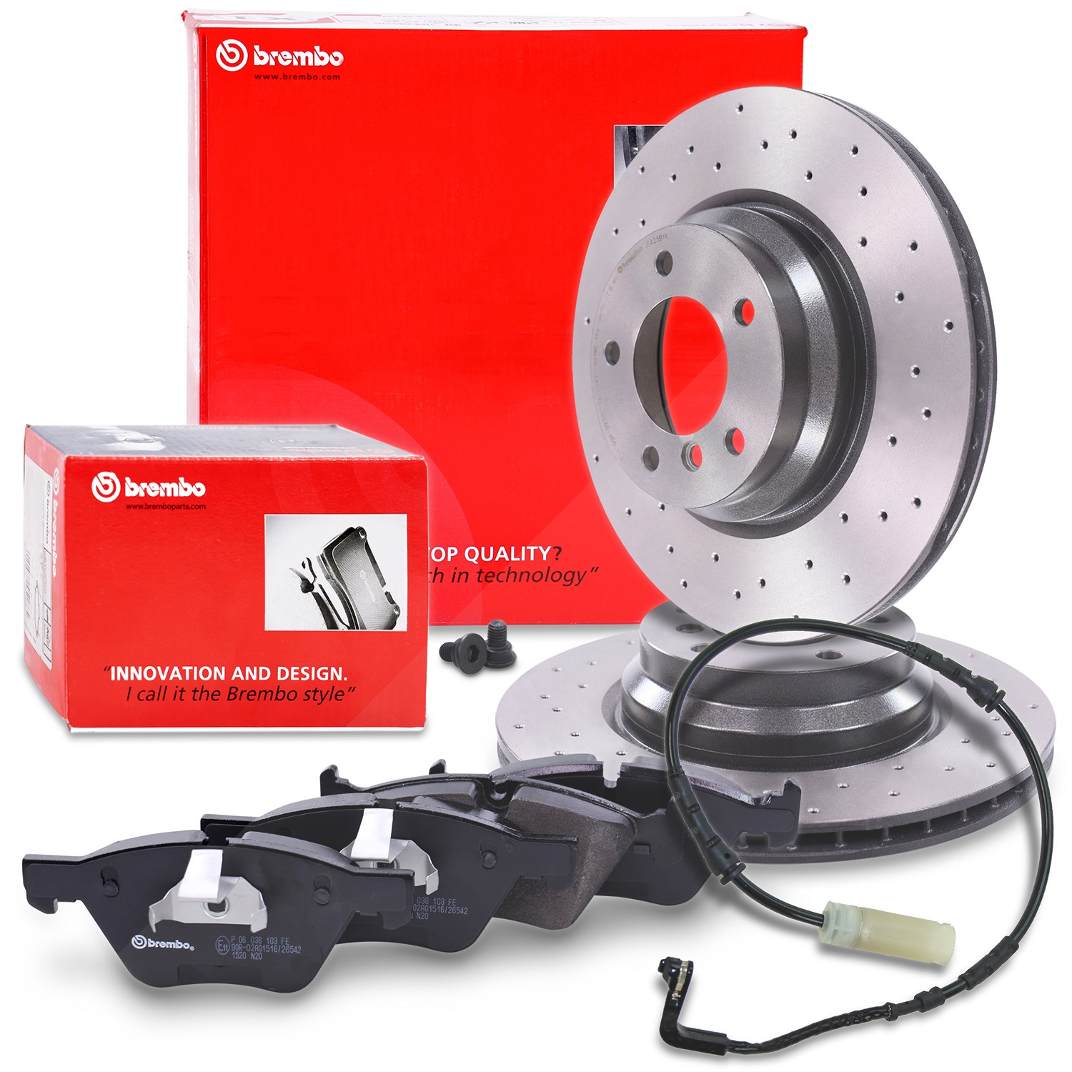 Brembo Bremsscheiben + Bremsbeläge + VWK Vorderachse [Hersteller-Nr. 40279213] für BMW