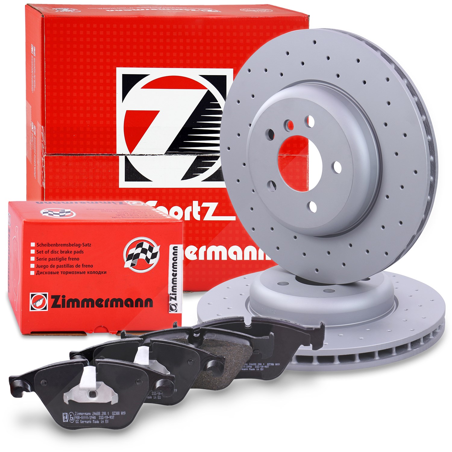 Zimmermann SPORT-Scheiben + Beläge Vorne Belüftet [Hersteller-Nr. 10698471] für BMW