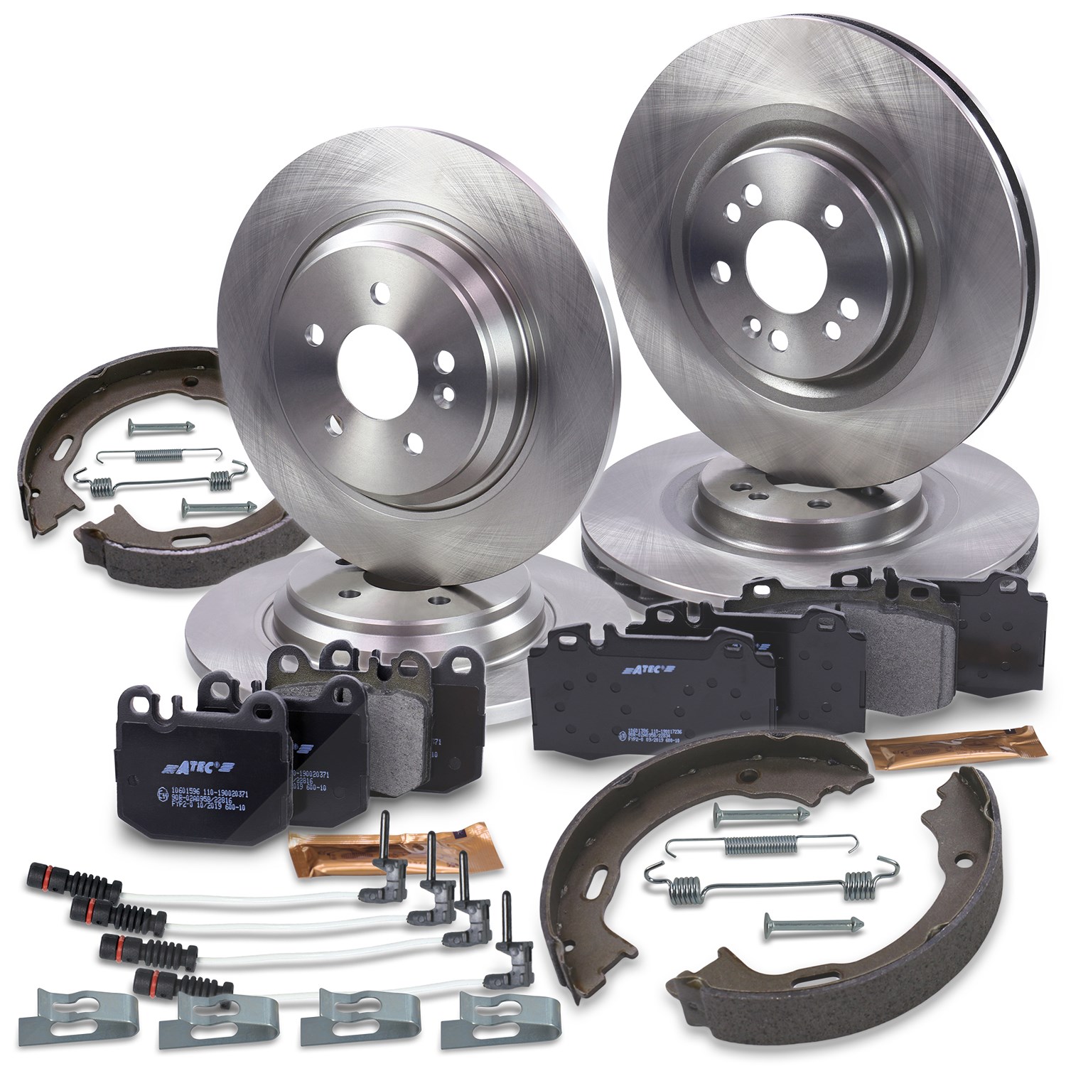 Bestprice Komplettset Bremsscheiben+Bremsbeläge Vorne+Hinten [Hersteller-Nr. 34004449] für Mercedes-Benz