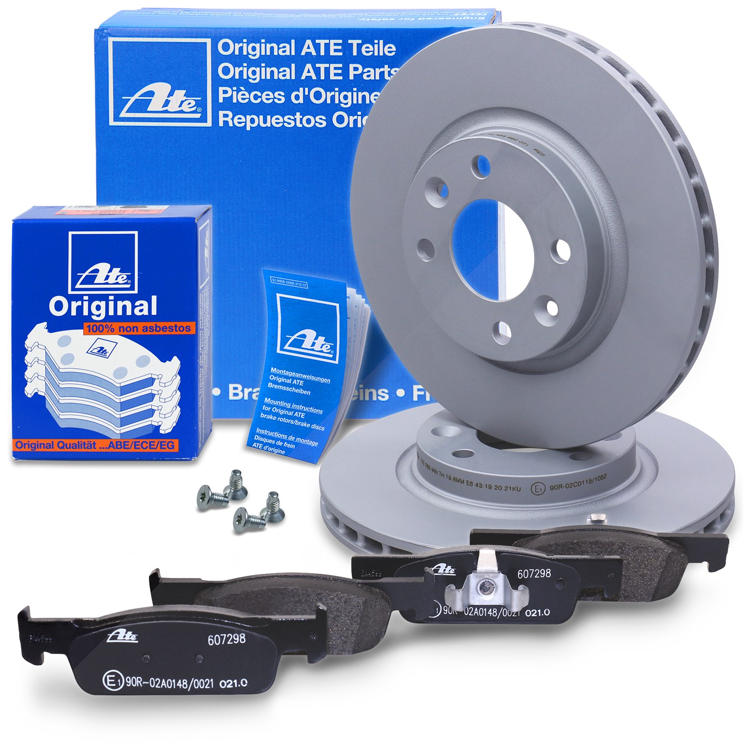 Ate Bremsscheiben + Bremsbeläge Vorderachse [Hersteller-Nr. 40279729] für Smart, Renault, Dacia