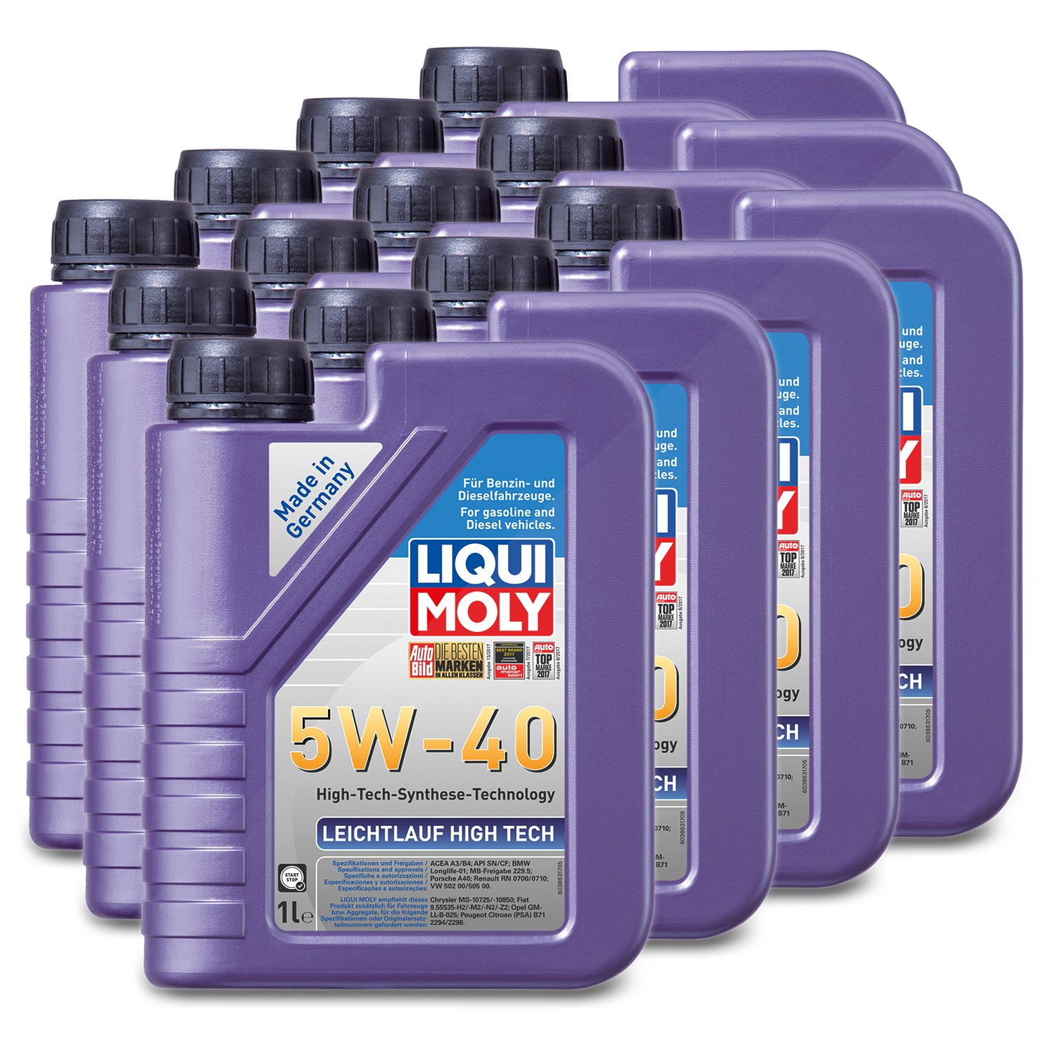 Liqui Moly 12x 1 L Leichtlauf High Tech 5W-40 [Hersteller-Nr. 3863]