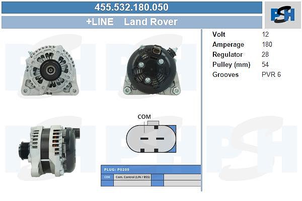 Bv Psh Generator [Hersteller-Nr. 455.532.180.050] für Jaguar, Land Rover