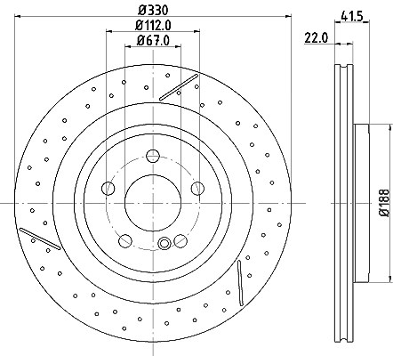 Hella Bremsscheibe [Hersteller-Nr. 8DD355126-441] für Mercedes-Benz