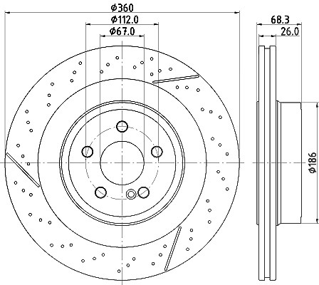 Hella Bremsscheibe [Hersteller-Nr. 8DD355126-871] für Mercedes-Benz