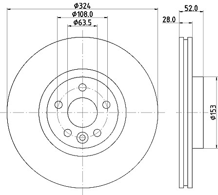 Hella Bremsscheibe [Hersteller-Nr. 8DD355126-661] für Volvo