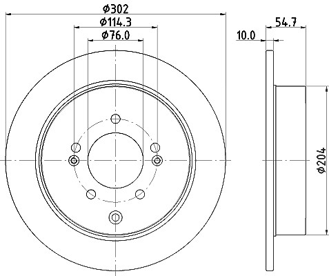 Hella Bremsscheibe Hinterachse Voll [Hersteller-Nr. 8DD355126-911] für Kia, Hyundai