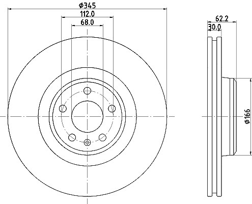 Hella Bremsscheibe [Hersteller-Nr. 8DD355126-861] für Audi