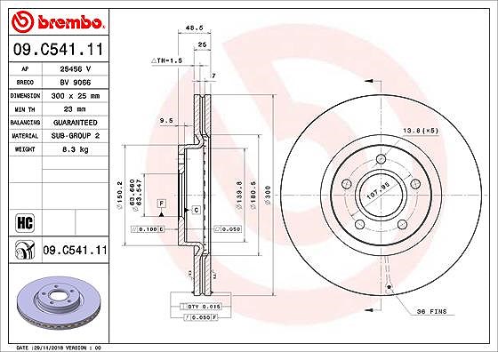 Brembo Bremsscheibe [Hersteller-Nr. 09.C541.11] für Ford