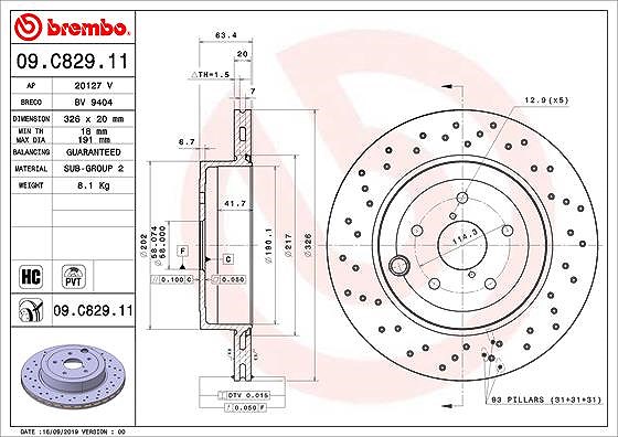 Brembo Bremsscheibe [Hersteller-Nr. 09.C829.11] für Subaru
