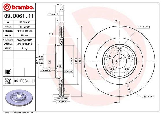 Brembo Bremsscheibe [Hersteller-Nr. 09.D061.11] für Jaguar