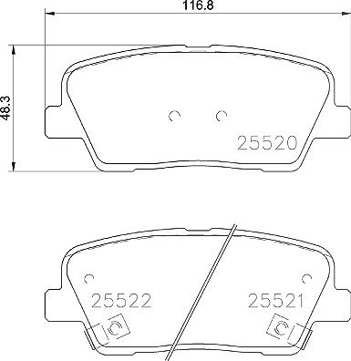 Brembo Bremsbelagsatz, Scheibenbremse [Hersteller-Nr. P30104] für Kia, Genesis